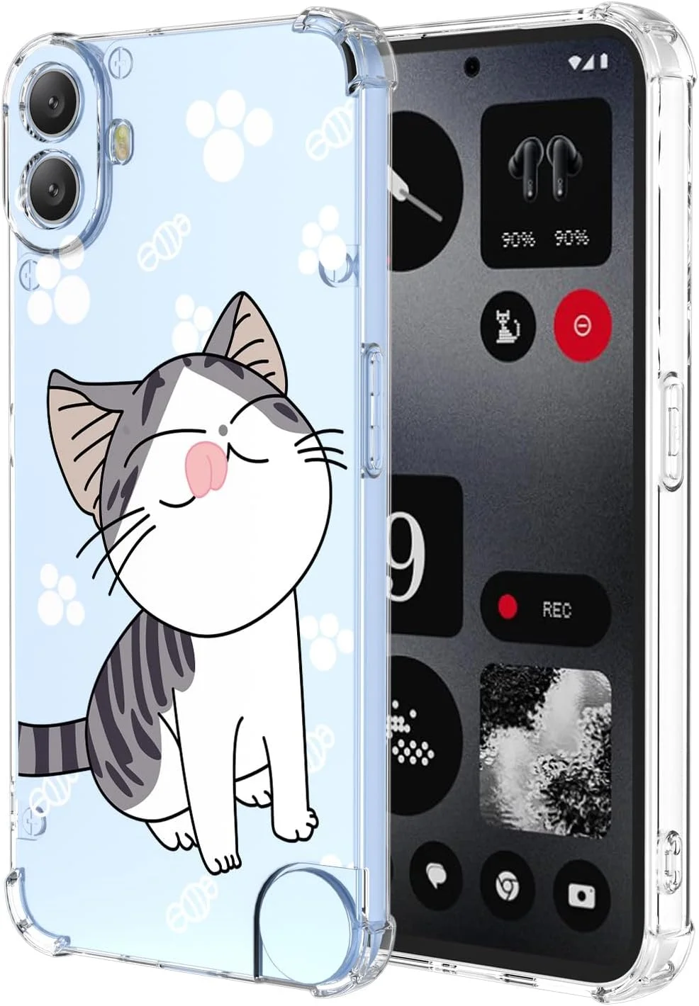 کاور محافظ ژله ای شفاف XINYEXIN برای تلفن Nothing CMF Phone 1 با طرح گربه ملوس، باریک، ضد ضربه، بامپر TPU نرم و پوشش محافظ - گربه