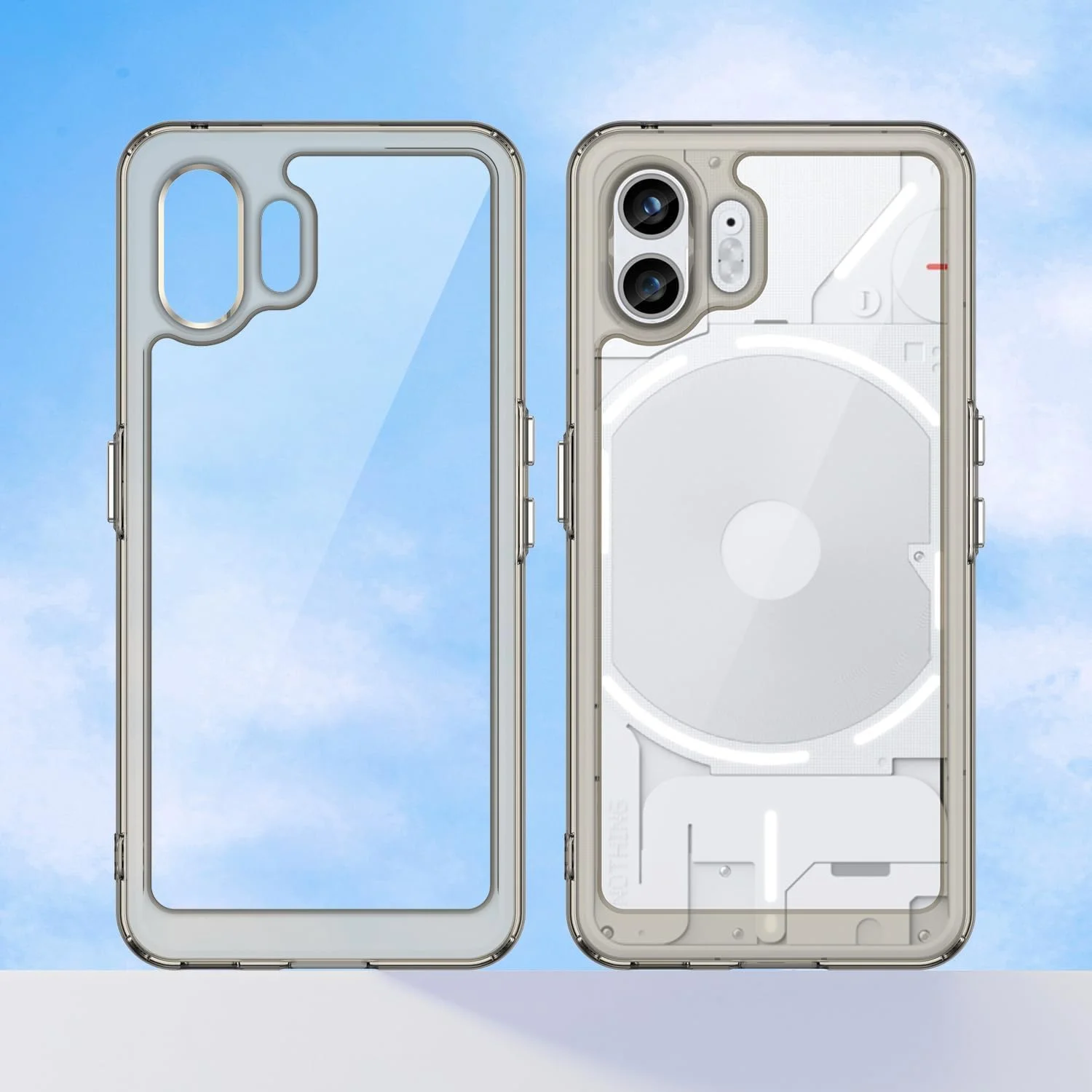 کاور شفاف Zubitech برای Nothing Phone 2، با فریم سیلیکونی TPU نرم و پشت آکریلیک سخت و شفاف [ضد زردی] کاور ضد ضربه برای Nothing Phone 2 (خاکستری)