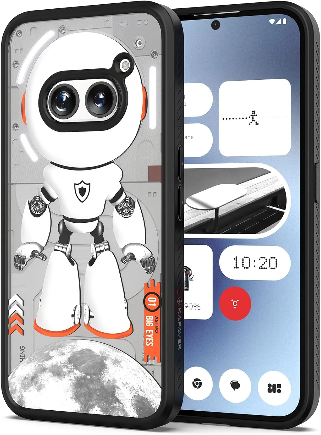 قاب پشتی پلی کربنات Kapaver Astro Big Eyes مناسب برای Nothing Phone 2A 5G (مشکی فضایی)