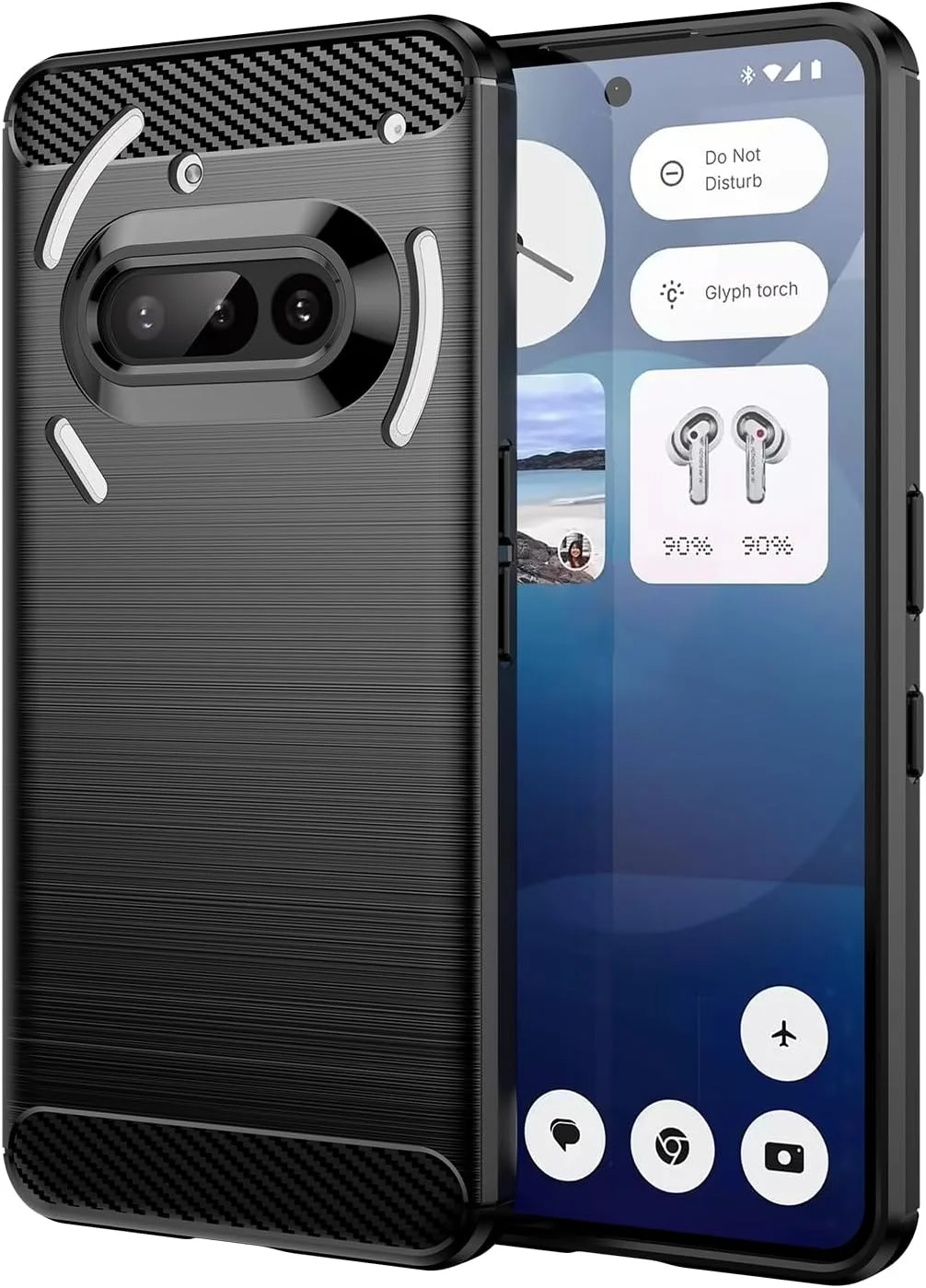 قاب گوشی OIATROE برای گوشی ناتینگ (3a)، کاور فوق العاده نازک [سبک وزن] [ضد خش] [قاب نرم] - مشکی