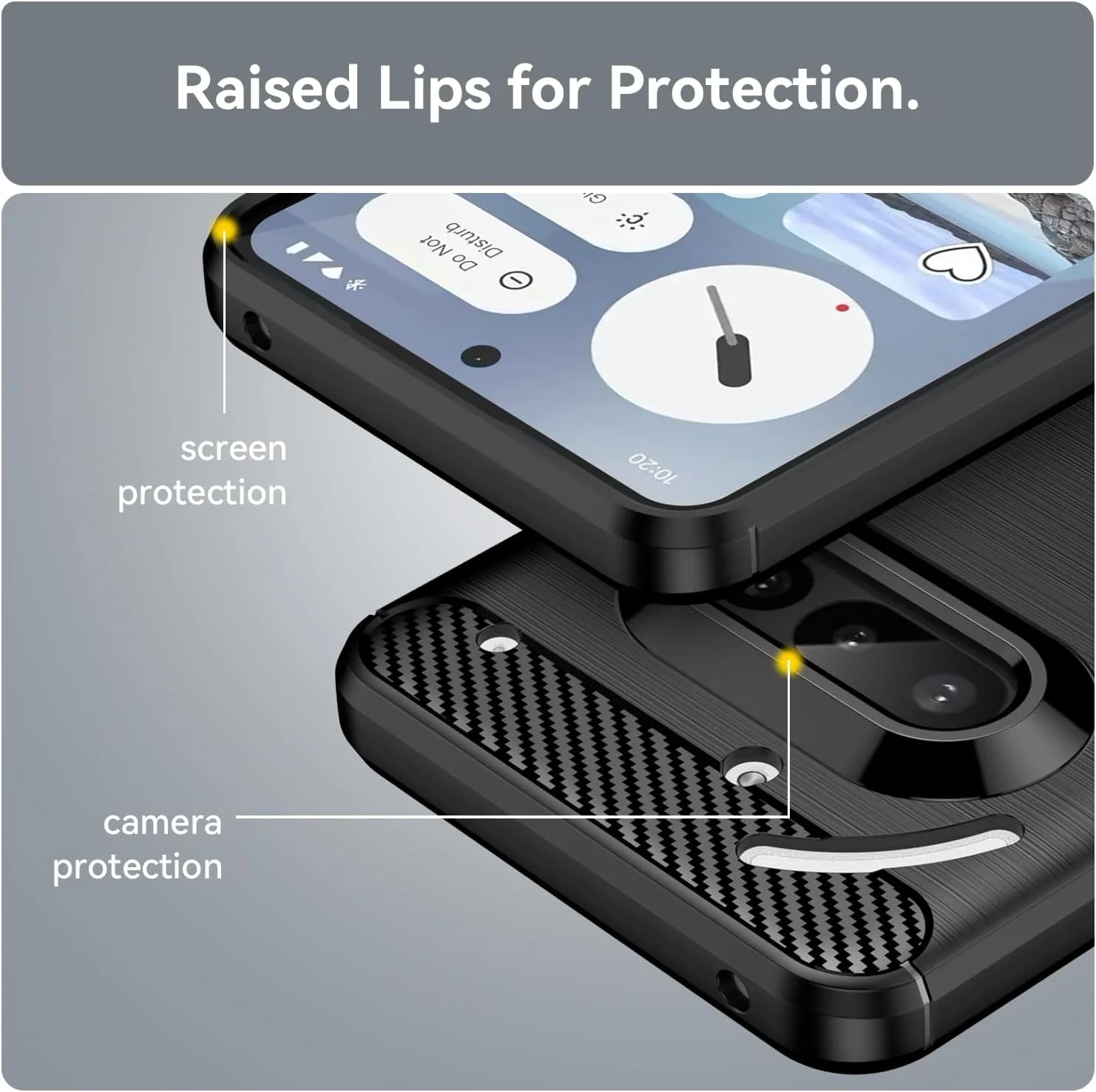 قاب گوشی OIATROE برای گوشی ناتینگ (3a)، کاور فوق العاده نازک [سبک وزن] [ضد خش] [قاب نرم] - مشکی