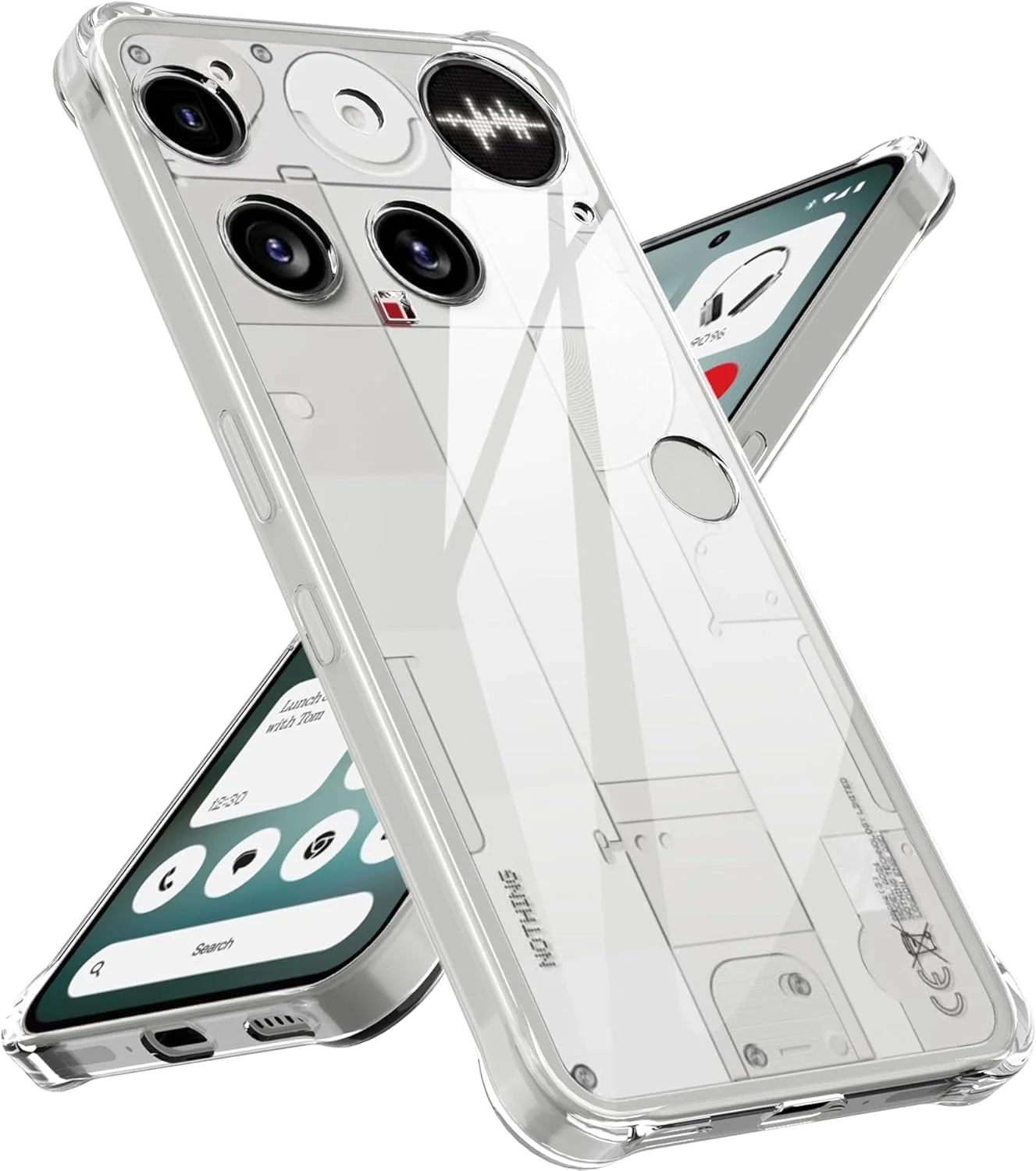 کاور محافظ شفاف گوشی ناتینگ فون 3 با محافظت از دوربین، ضربه گیر تقویت شده در گوشه ها، کاور سیلیکونی TPU نرم و نازک، ضد ضربه برای گوشی ناتینگ فون 3 (شفاف)