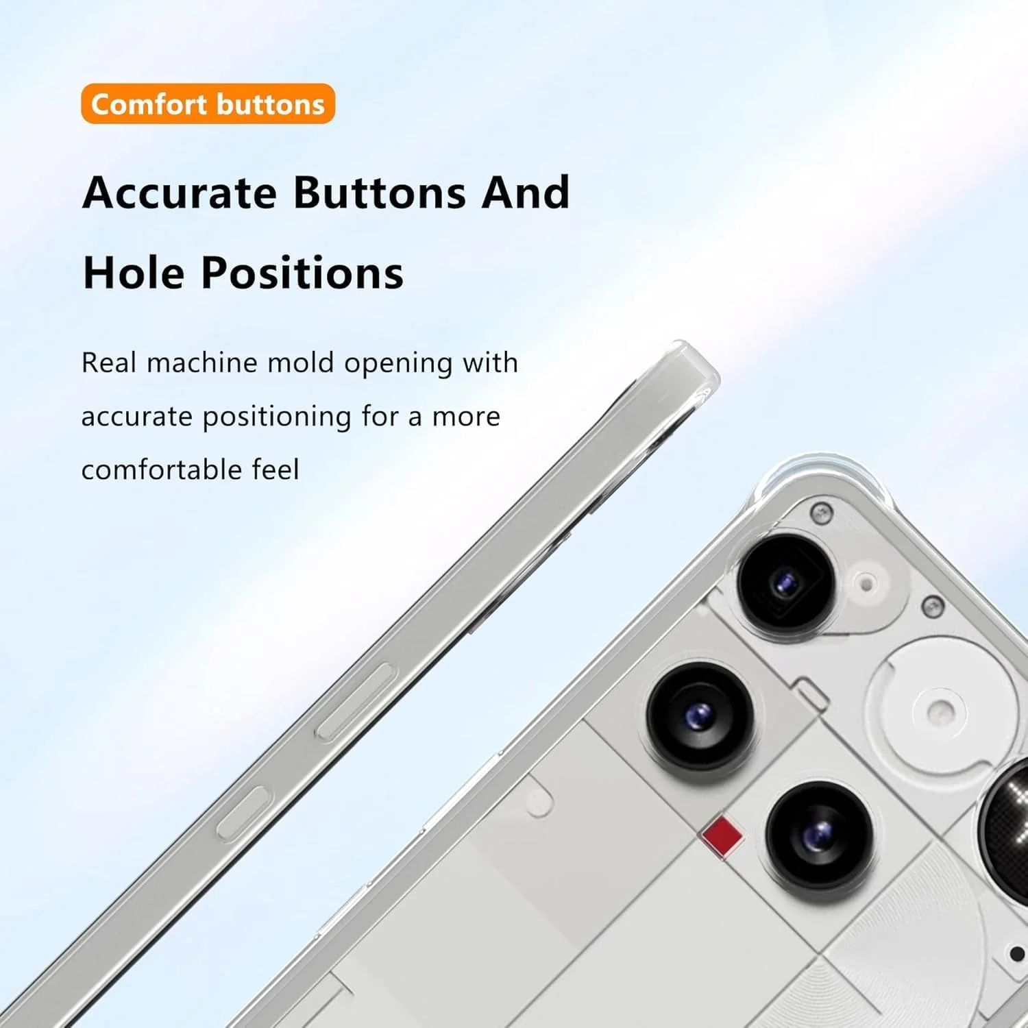 کاور محافظ شفاف گوشی ناتینگ فون 3 با محافظت از دوربین، ضربه گیر تقویت شده در گوشه ها، کاور سیلیکونی TPU نرم و نازک، ضد ضربه برای گوشی ناتینگ فون 3 (شفاف)