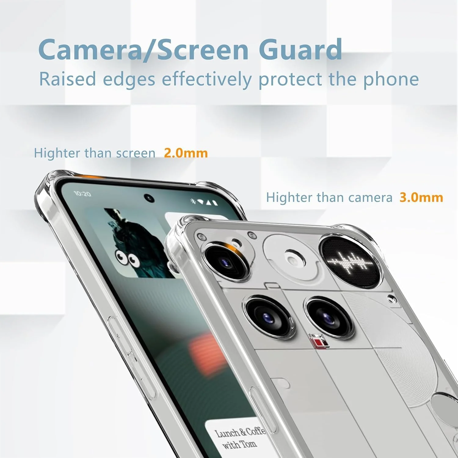 کاور شفاف گوشی ناتینگ فون 3 مدل Zubitech با محافظت از دوربین، ضربه گیر تقویت شده در گوشه ها، نازک، باریک، سیلیکونی TPU نرم، ضد ضربه، کریستالی مناسب گوشی ناتینگ فون 3 (2025)