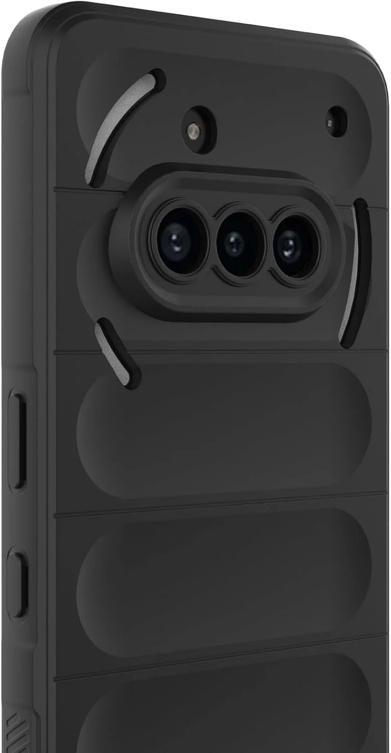 قاب گوشی ناتینگ فون 3a، با محافظ لنز دوربین برجسته، بافت موجی، پوشش سیلیکونی ممتاز ناتینگ فون 3a، قاب محافظ ضد ضربه پیشرفته تجاری، لمس ابریشمی راحت، سفید