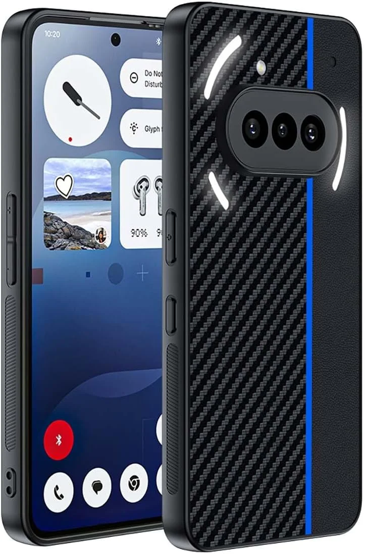 قاب گوشی OIATROE برای ناتینگ فون (3a)، [دفع حرارت] [ضد اثر انگشت] [محافظت از دوربین پشتی] قاب فوق سبک با پوشش مات برای ناتینگ فون (3a) - آبی مشکی