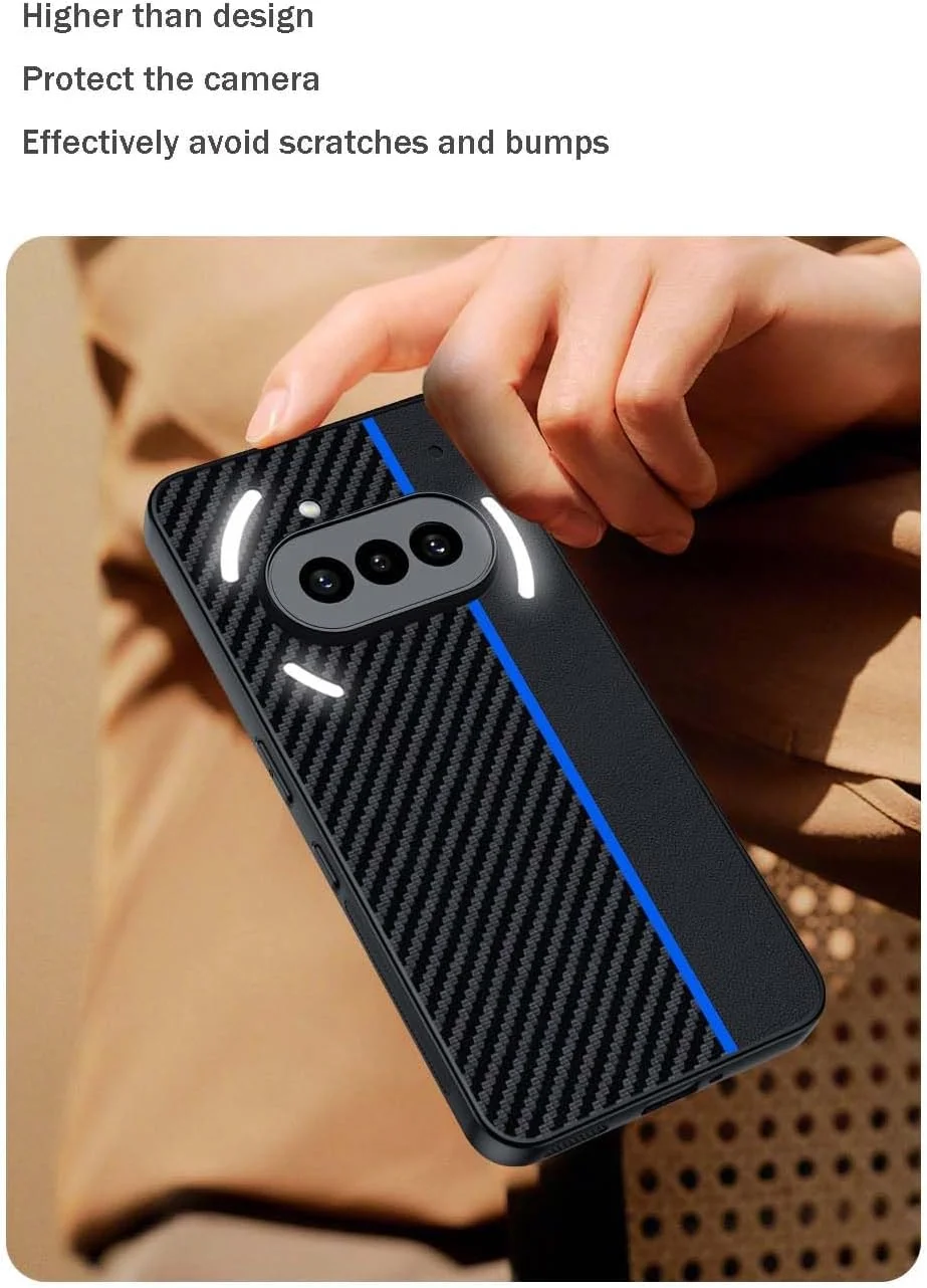 قاب گوشی OIATROE برای ناتینگ فون (3a)، [دفع حرارت] [ضد اثر انگشت] [محافظت از دوربین پشتی] قاب فوق سبک با پوشش مات برای ناتینگ فون (3a) - آبی مشکی