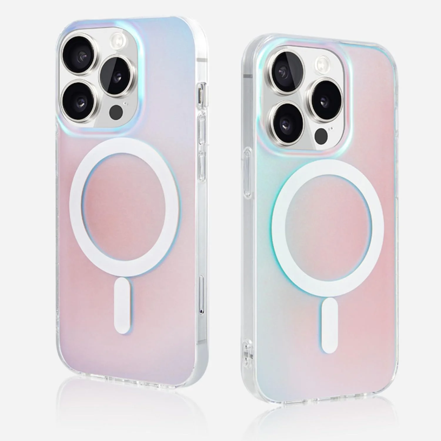 قاب گوشی مات رنگارنگ [سازگار با Magsafe]، سازگار با قاب آیفون 15 پرو مکس، اکلیلی لیزری براق، TPU درجه یک و PC سخت ضد ضربه (Magsafe رنگین کمانی برای 15 پرو مکس)