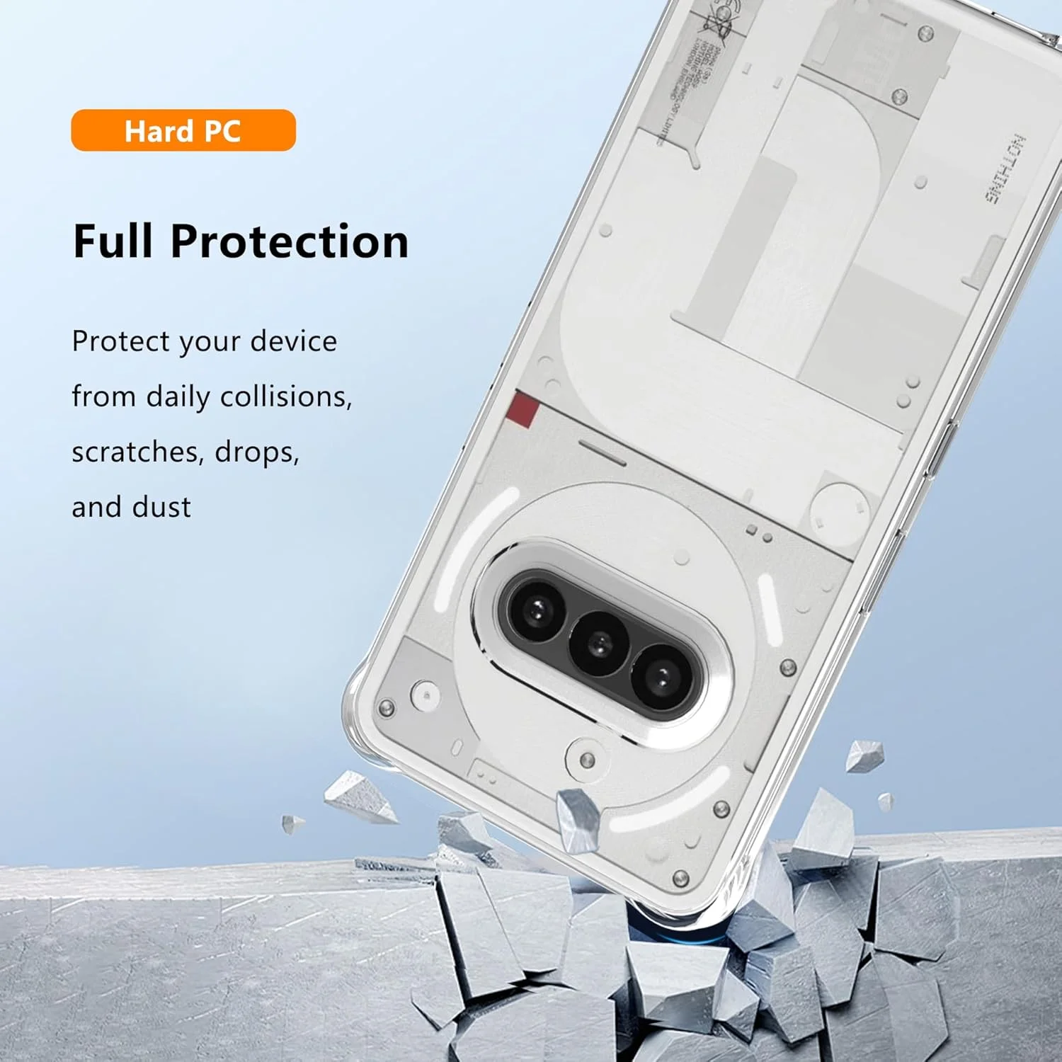 کاور شفاف Natbok برای ناتینگ فون 3a، پشت PC سخت ضد خش و بامپر TPU ضد ضربه، کاور محافظ ناتینگ فون (3a)، ضد زردی، کاور گوشی فوق العاده نازک و شفاف