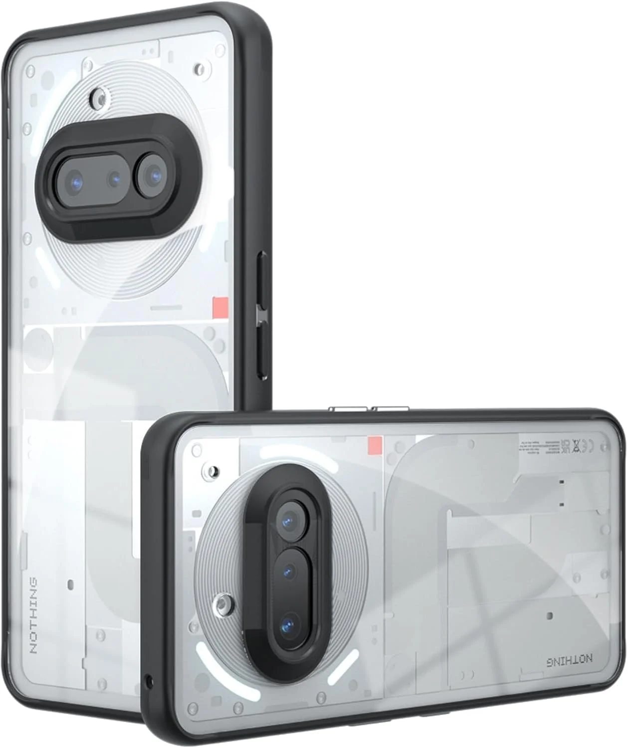 کاور Lemxiee برای گوشی ناتینگ فون 3a، ضد اثر انگشت، ضد لغزش، سیلیکون انعطاف پذیر + قاب اکریلیک سخت برای ناتینگ فون 3a، شفاف