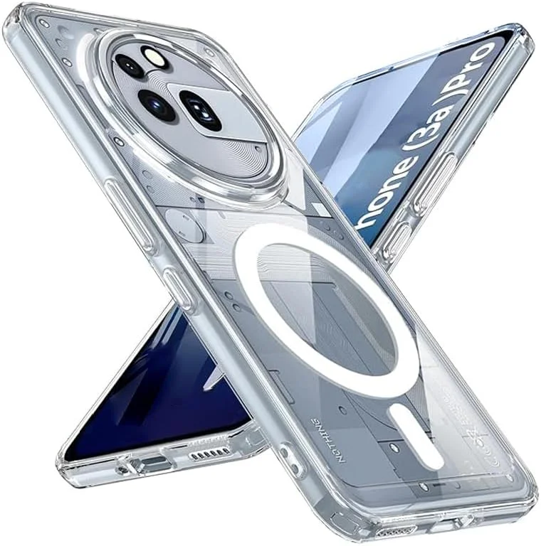 قاب محافظ مغناطیسی گوشی ناتینگ فون (3a) پرو: محافظ ضد ضربه با درجه نظامی [ضد زردی]، شفاف