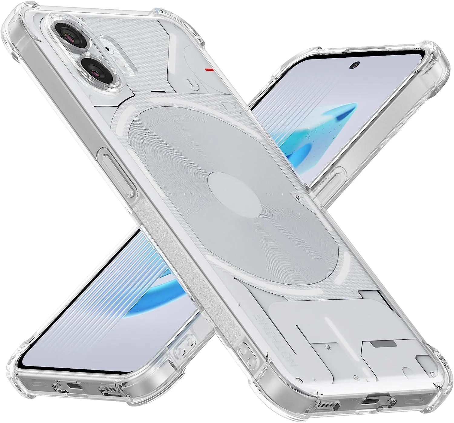 کاور محافظ ژله ای شفاف ضد خش و ضربه گیر گوشی ناتینگ فون 2 به همراه محافظ دوربین (شفاف با لبه های تقویت شده)