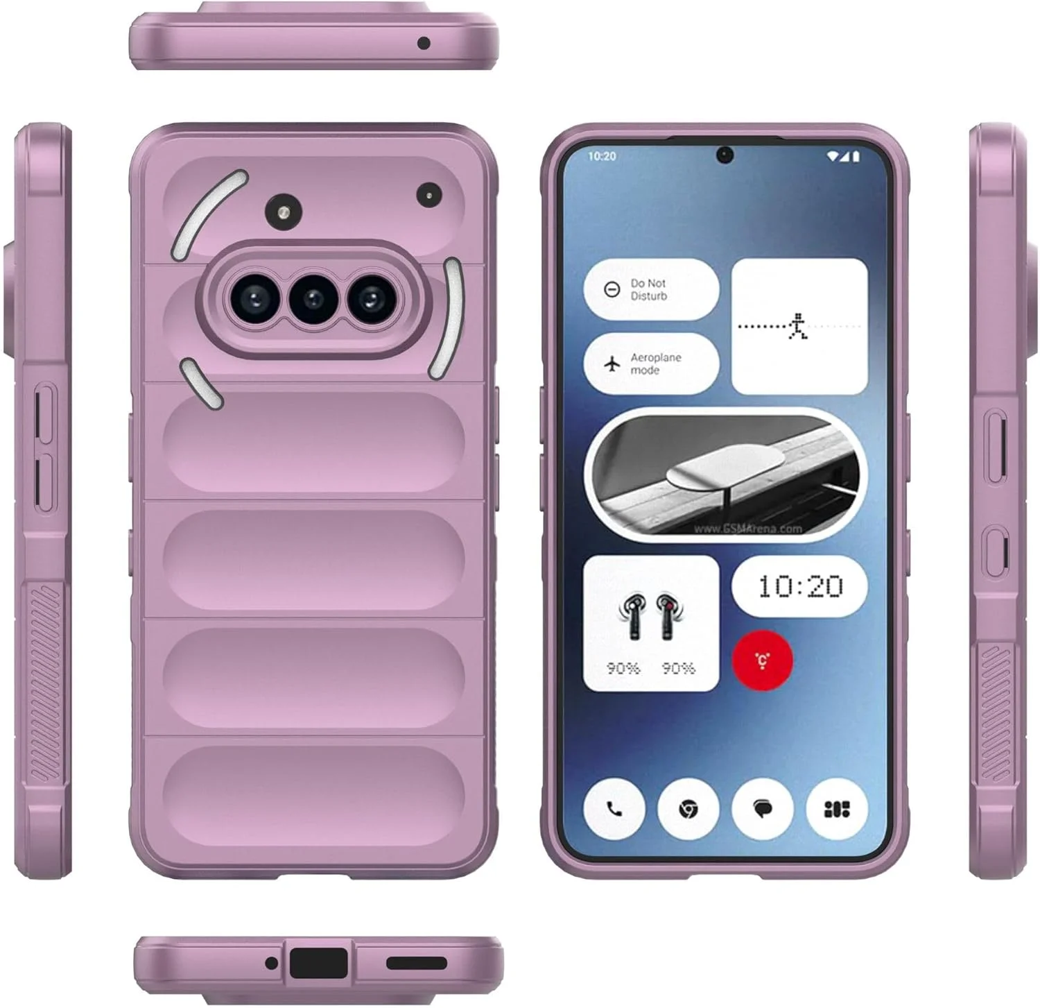 قاب محافظ گوشی ناتینگ فون (3a) مدل Gruattreay، ساخته شده از TPU نرم و انعطاف پذیر، دارای محافظ ایربگ، ضد ضربه، ضد لغزش، پوشش محافظ ضد شوک برای ناتینگ فون 3a (خاکستری تیره)