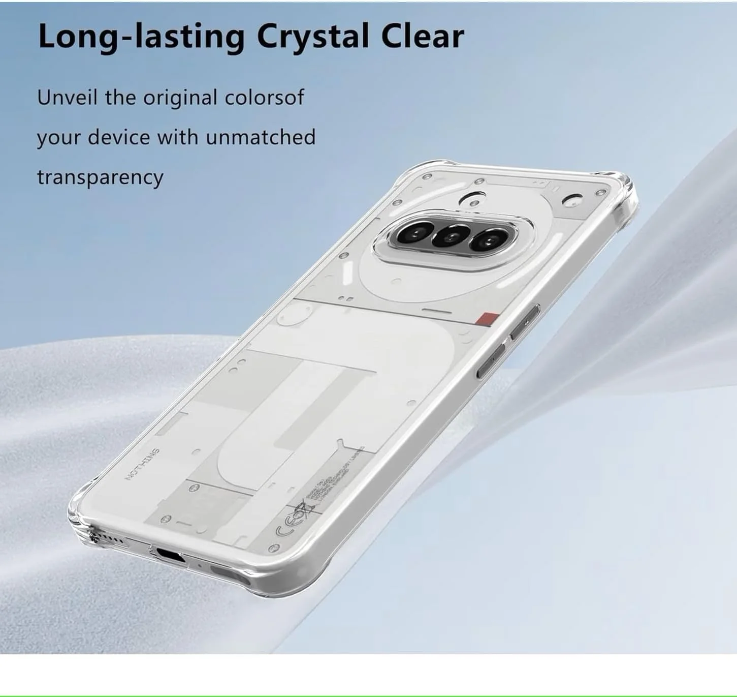 کاور محافظ ژله ای شفاف گوشی ناتینگ فون (3a) مدل ایرکوشن، ضد ضربه و ضد خش، محافظ گوشه ها، برند ایمودیل (شفاف)