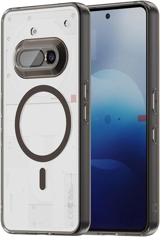 کاور محافظ گوشی ناتینگ فون (3a) با آهنربای MagSafe، بسیار نازک، PC سخت شفاف، بامپر TPU سیلیکونی نرم، ضد ضربه و ضد خش، مشکی