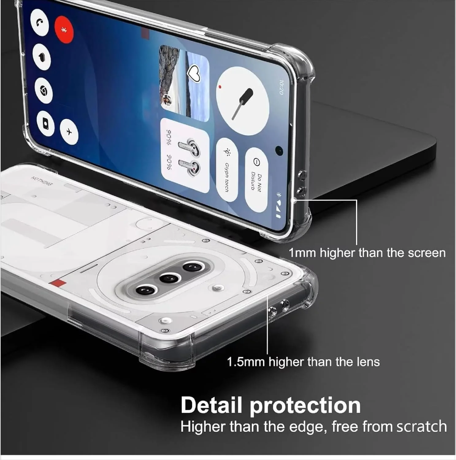 کاور محافظ ژله ای شفاف گوشی ناتینگ فون (3a) مدل ایرکوشن، ضد ضربه و ضد خش، محافظ گوشه ها، برند ایمودیل (شفاف)