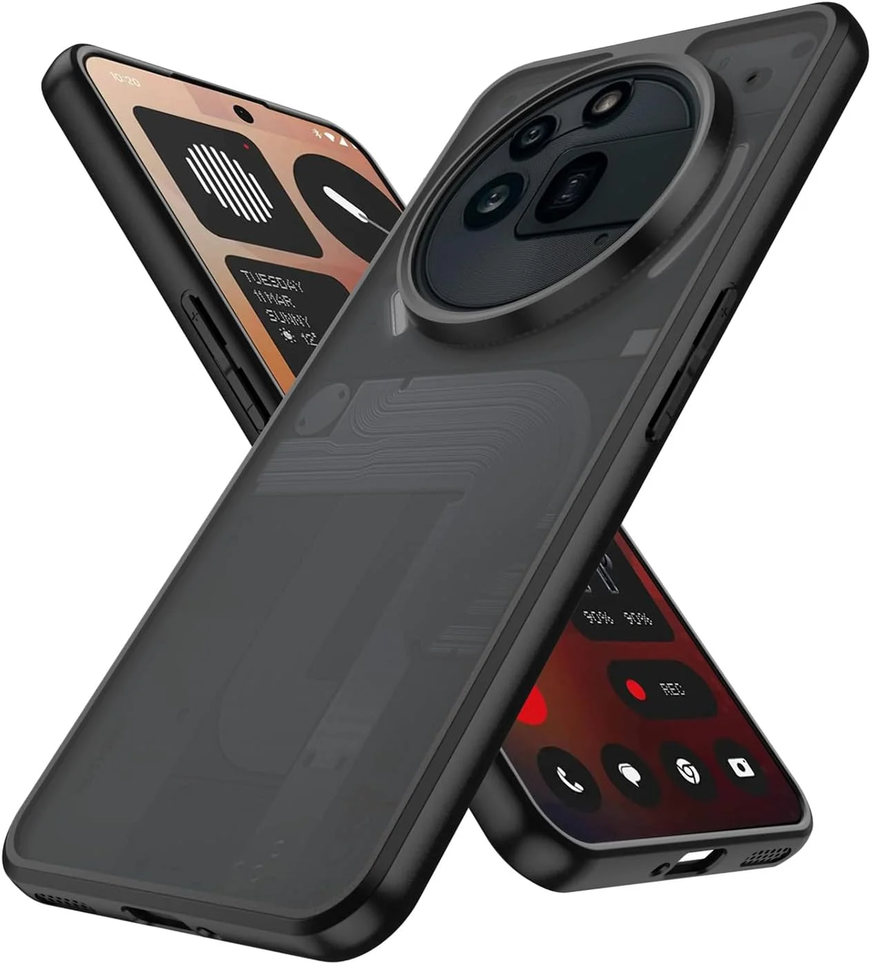 کاور محافظ سازگار با ناتینگ فون 3a PRO، ضد ضربه، ضد لغزش، ضد خش و ضد اثر انگشت، قاب محافظ سازگار با ناتینگ فون 3a PRO. مشکی