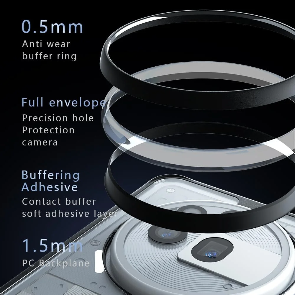 کاور محافظ سازگار با ناتینگ فون 3a PRO، ضد ضربه، ضد لغزش، ضد خش و ضد اثر انگشت، قاب محافظ سازگار با ناتینگ فون 3a PRO. مشکی