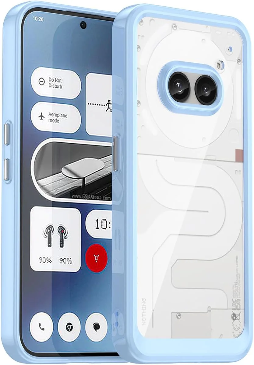 کاور محافظ گوشی ناتینگ فون 2A، کاور پشتی شفاف PC با بامپر TPU برای ناتینگ فون 2A آبی