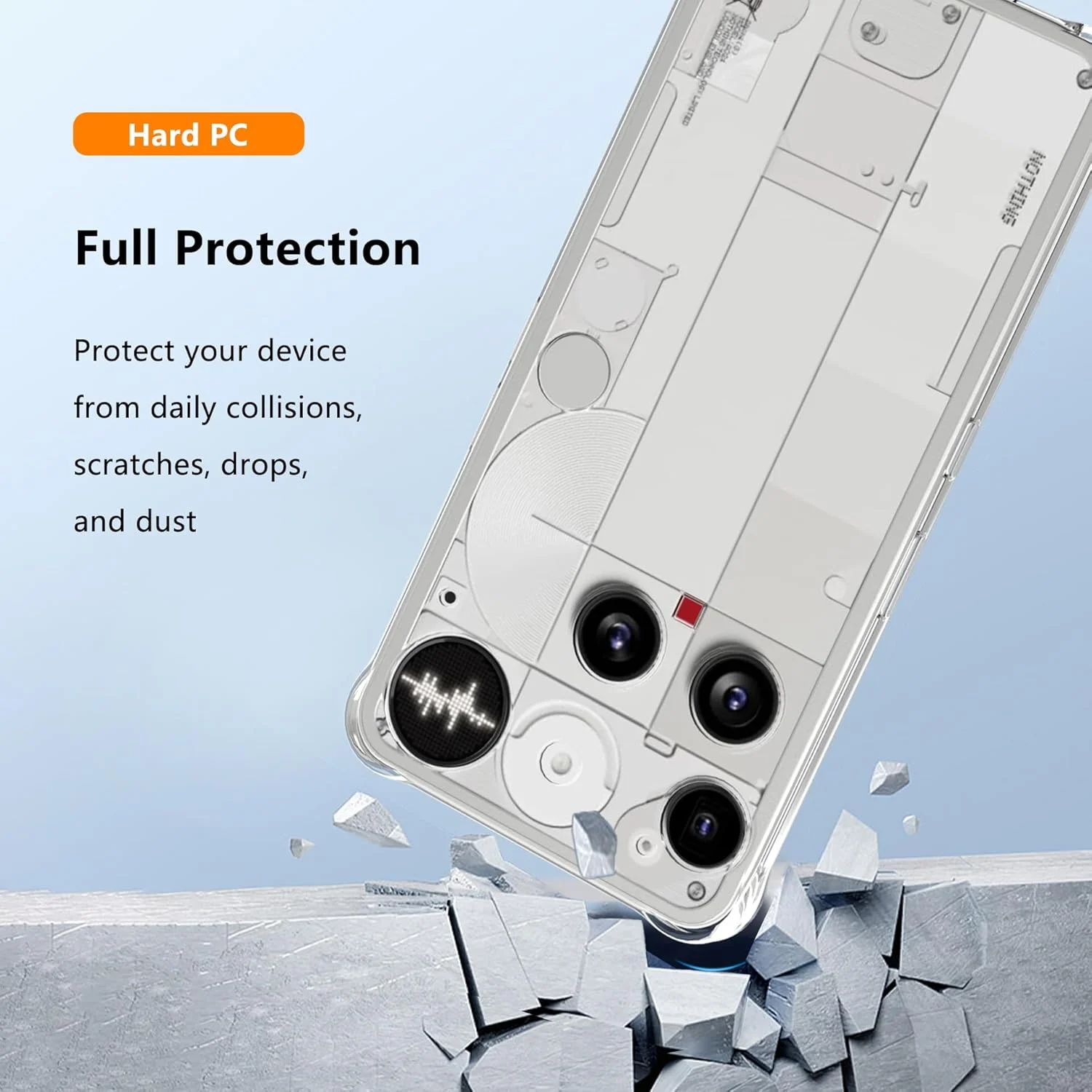 کاور محافظ گوشی ناتبوک برای ناتینگ فون 3، کاور شفاف، ضربه گیر TPU نرم و پشت PC سخت، ضد زردی، ضد خش، کاور باریک، شفاف