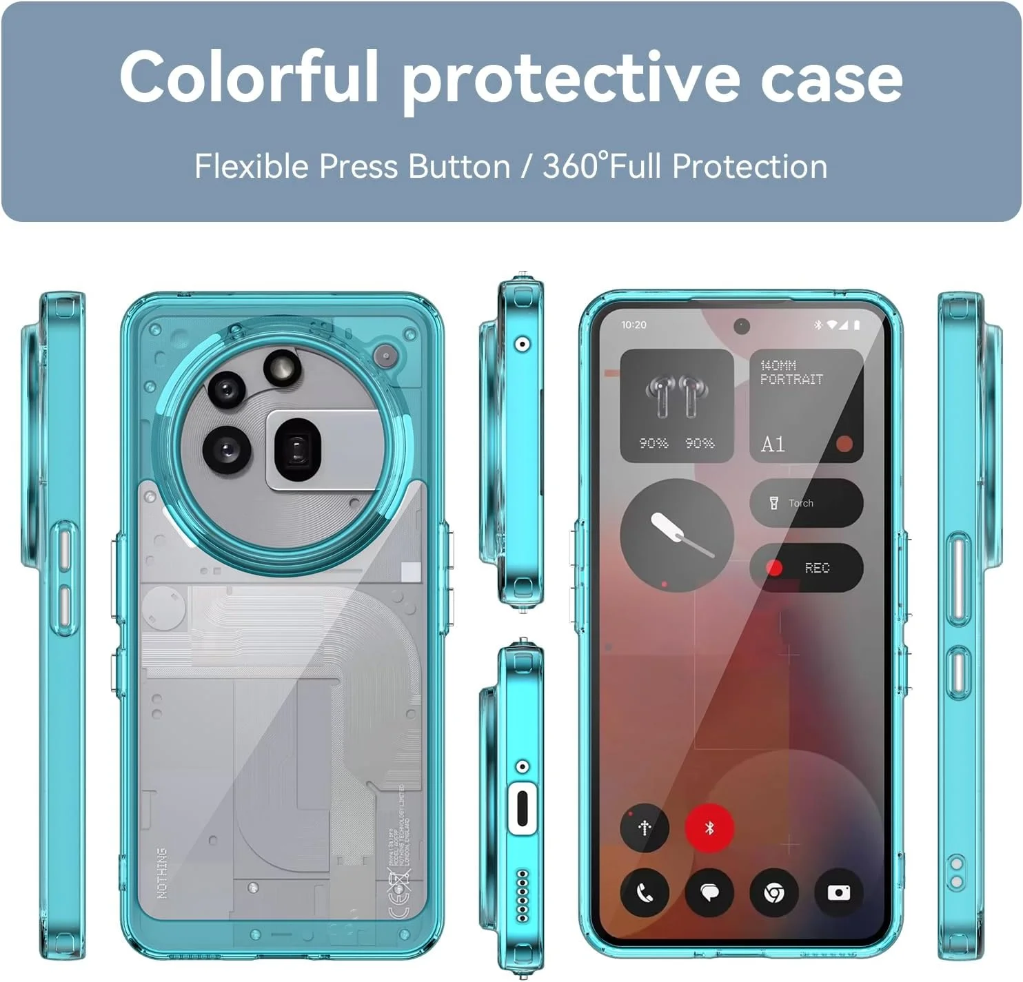 کاور محافظ گوشی ناتینگ فون 3A Pro، کاور ضربه گیر شفاف، پشت PC ضد خش، شفافیت HD، کاور گوشی ناتینگ فون 3A Pro-05