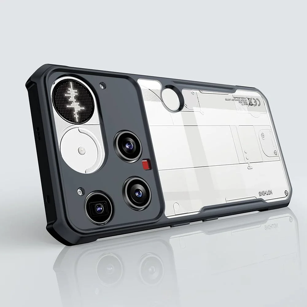 کاور شفاف گروتری برای ناتینگ فون (3) 5G [محافظت ایربگ] کاور شفاف محافظ لنز دوربین PC+TPU ضد ضربه و ضد سقوط، کاور محافظ پشت برای ناتینگ فون 3