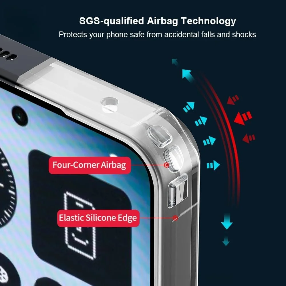 کاور شفاف گروتری برای ناتینگ فون (3) 5G [محافظت ایربگ] کاور شفاف محافظ لنز دوربین PC+TPU ضد ضربه و ضد سقوط، کاور محافظ پشت برای ناتینگ فون 3