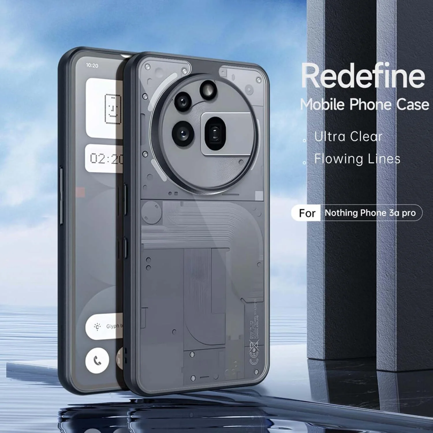 کاور گوشی OIATROE برای Nothing Phone (3a) Pro، [باریک] [ضد اثر انگشت] [بافت مات] [محافظت از لنز] - مشکی