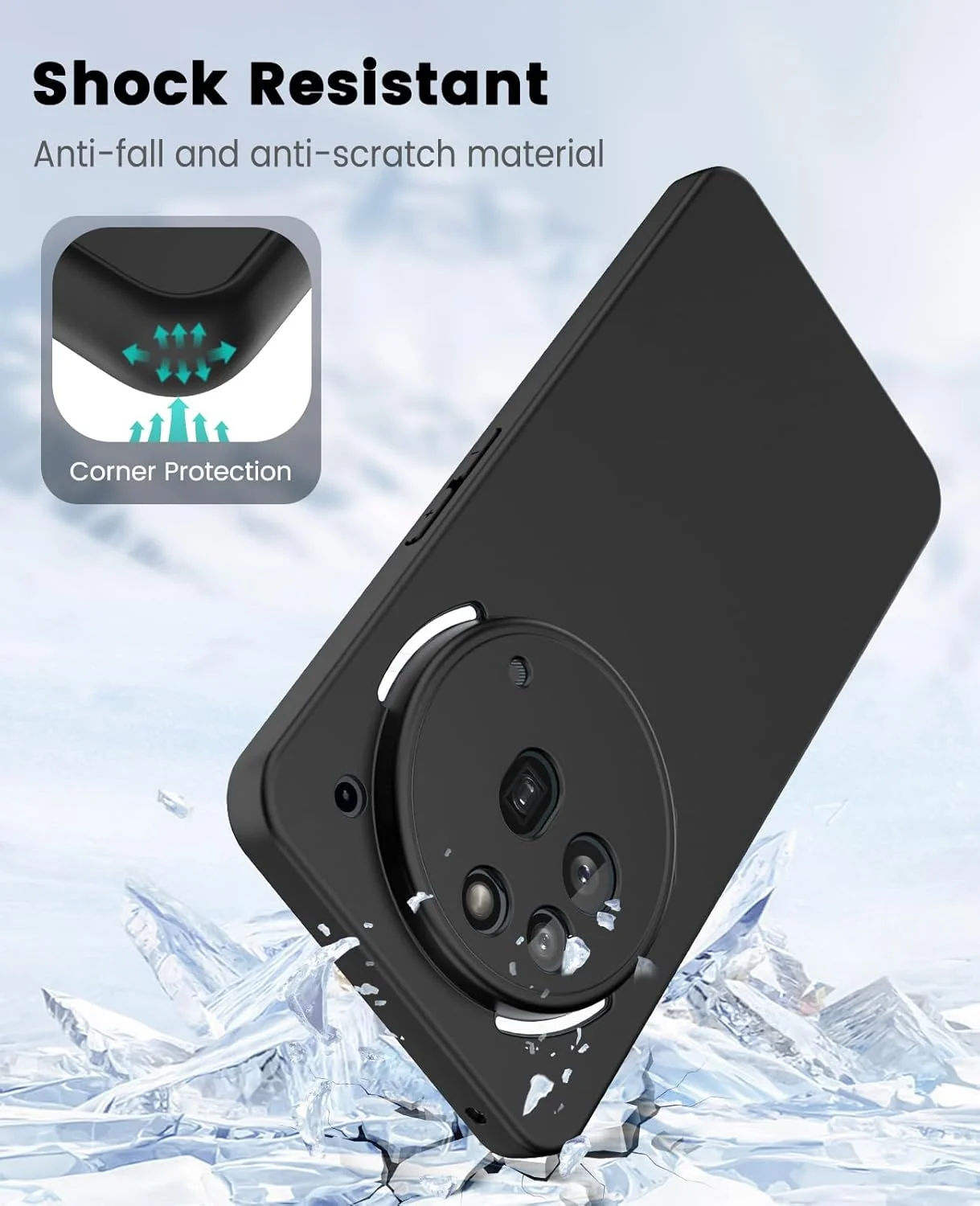 قاب محافظ گوشی Nothing Phone 3a Pro مدل SineOrdo، کاور باریک سیلیکونی TPU، مقاوم در برابر ضربه، نرم - مشکی