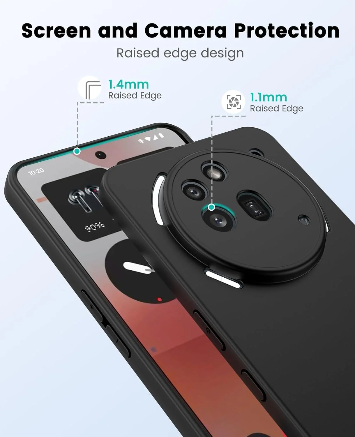 قاب محافظ گوشی Nothing Phone 3a Pro مدل SineOrdo، کاور باریک سیلیکونی TPU، مقاوم در برابر ضربه، نرم - مشکی