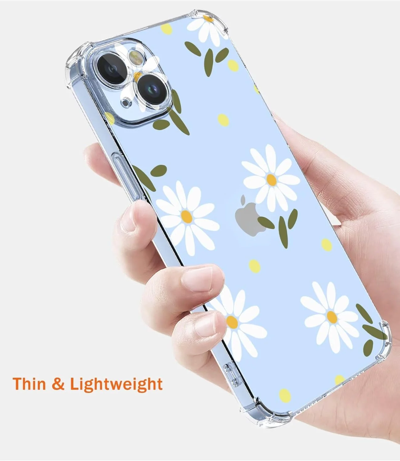 کاور شفاف ESONG برای Nothing CMF Phone 1، قاب محافظ فوق العاده نازک با طرح گل، پوسته گل داوودی برای دختران و زنان، TPU سیلیکونی نرم، Floral-01