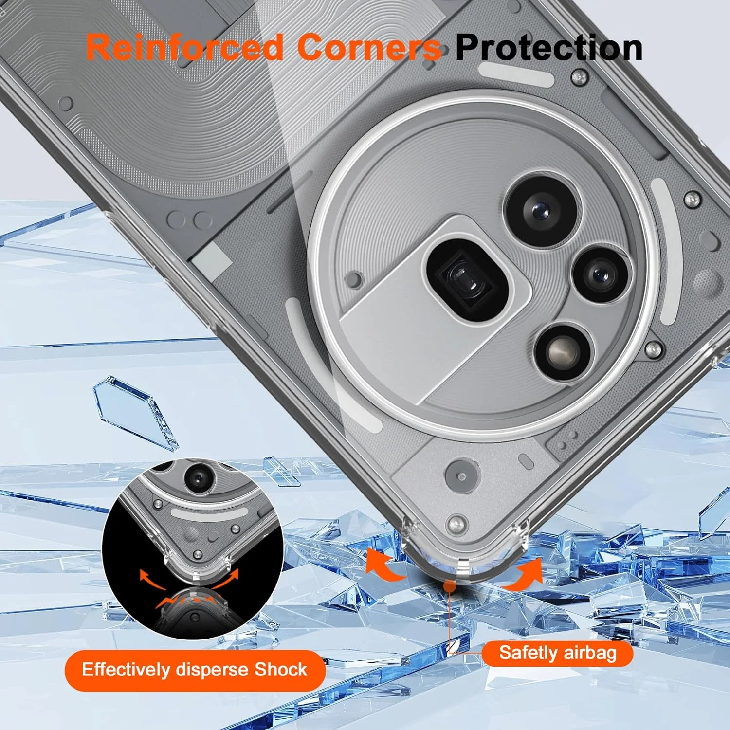 کاور محافظ نرم و کریستالی Datree برای Nothing Phone 3A Pro، کاور TPU محافظ، ضد خش، ضد ضربه، کاور پشتی باریک محافظ