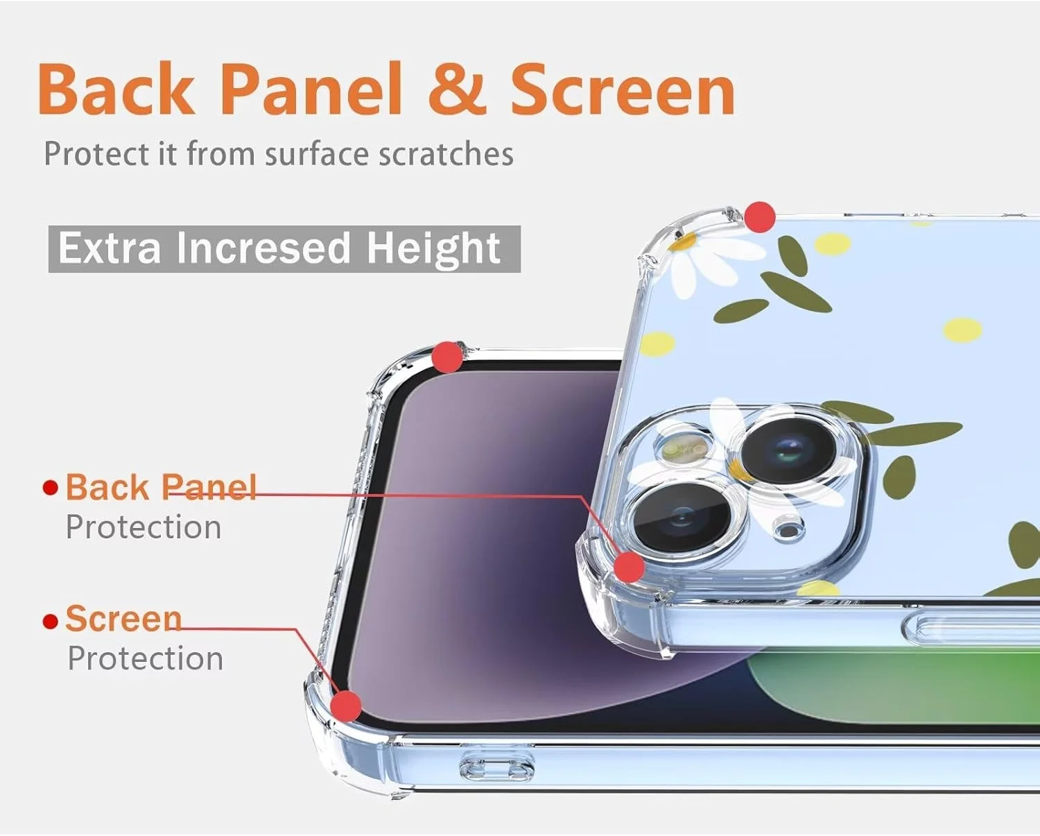 کاور شفاف ESONG برای Nothing CMF Phone 1، قاب محافظ فوق العاده نازک با طرح گل، پوسته گل داوودی برای دختران و زنان، TPU سیلیکونی نرم، Floral-01