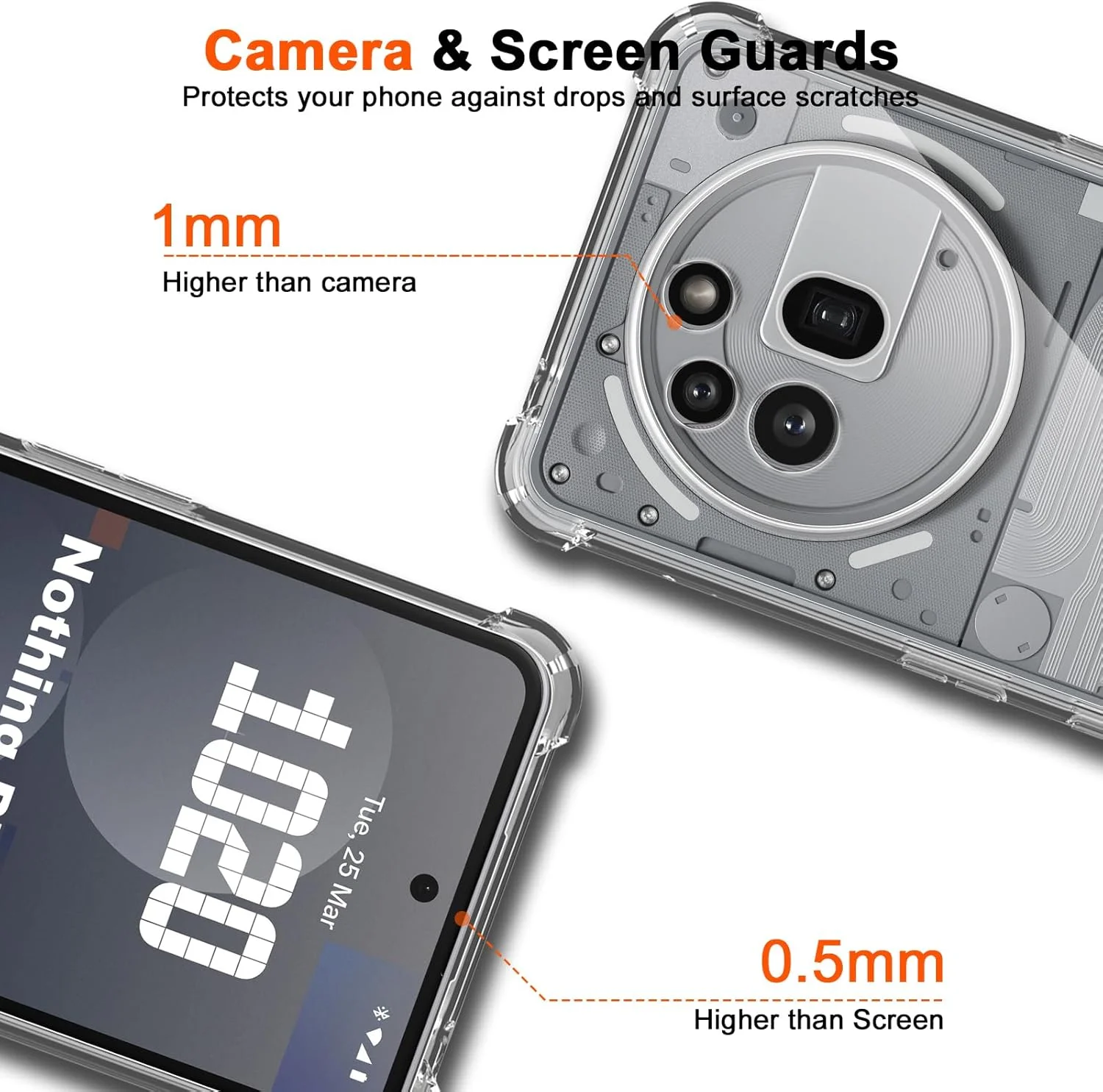 کاور محافظ نرم و کریستالی Datree برای Nothing Phone 3A Pro، کاور TPU محافظ، ضد خش، ضد ضربه، کاور پشتی باریک محافظ