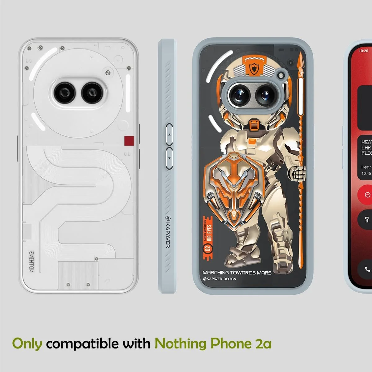 کاور پشتی طرح دار سری Impulse کاور برای ناتینگ فون 2a 5G (خاکستری Astro Warrior)