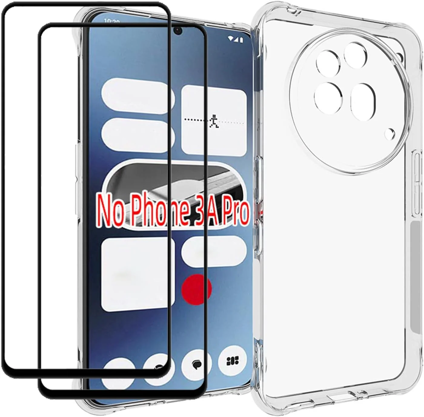 قاب گوشی ناتینگ فون 3a پرو 5G به همراه محافظ صفحه نمایش (2 عدد)، باریک، ضربه گیر، لبه نرم TPU، گوشه های تقویت شده، پوشش محافظ شفاف قاب گوشی ناتینگ فون 3a پرو 5G به همراه محافظ صفحه نمایش (2 عدد)، باریک، ضربه گیر، لبه نرم TPU، گوشه های تقویت شده، پوشش محافظ شفاف