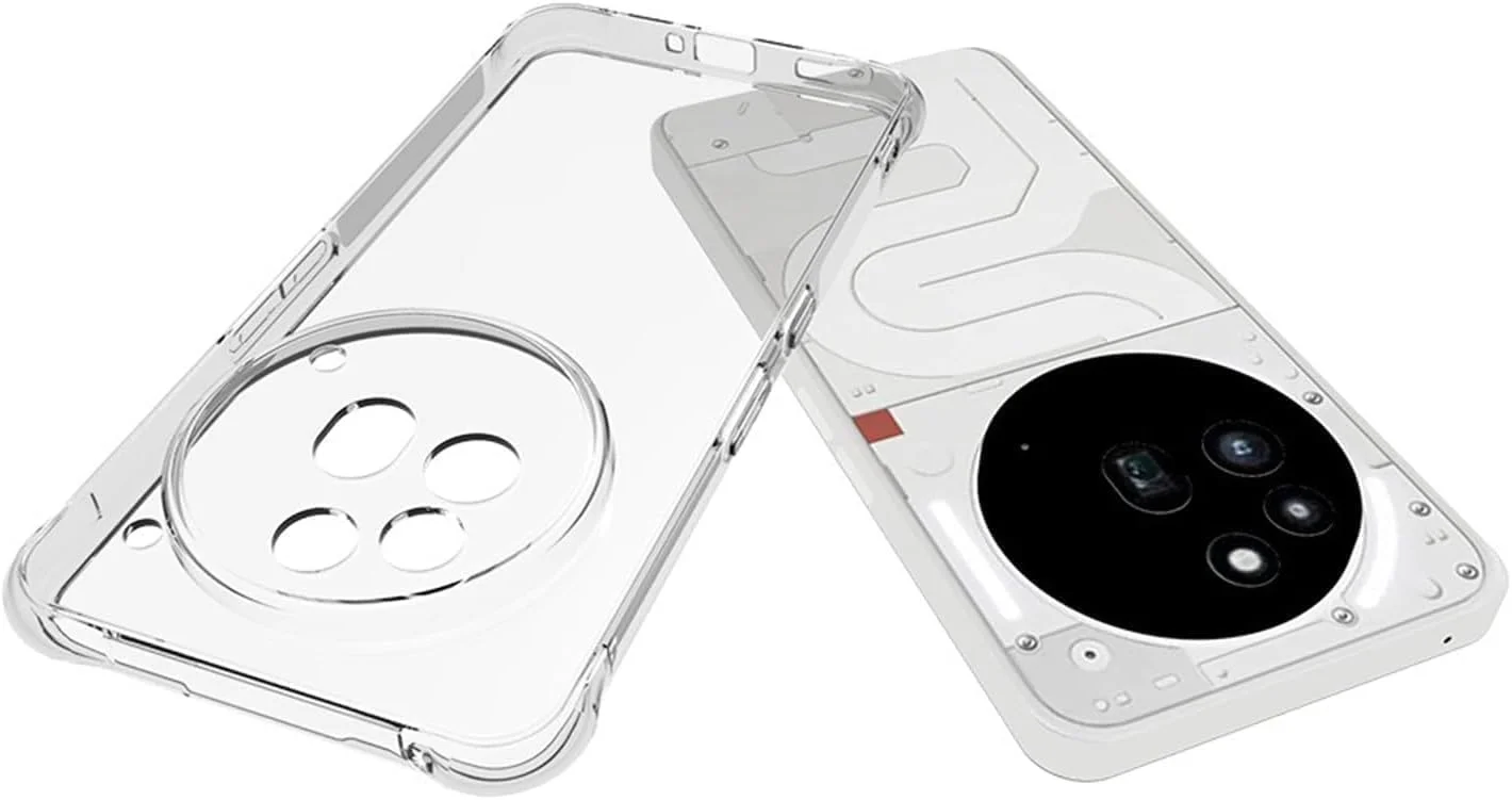 کاور شفاف برای ناتینگ فون (3a) پرو [1+2] به همراه محافظ صفحه نمایش (2 عدد)، باریک، ضربه گیر، لبه نرم TPU با گوشه های تقویت شده، پوشش محافظ شفاف