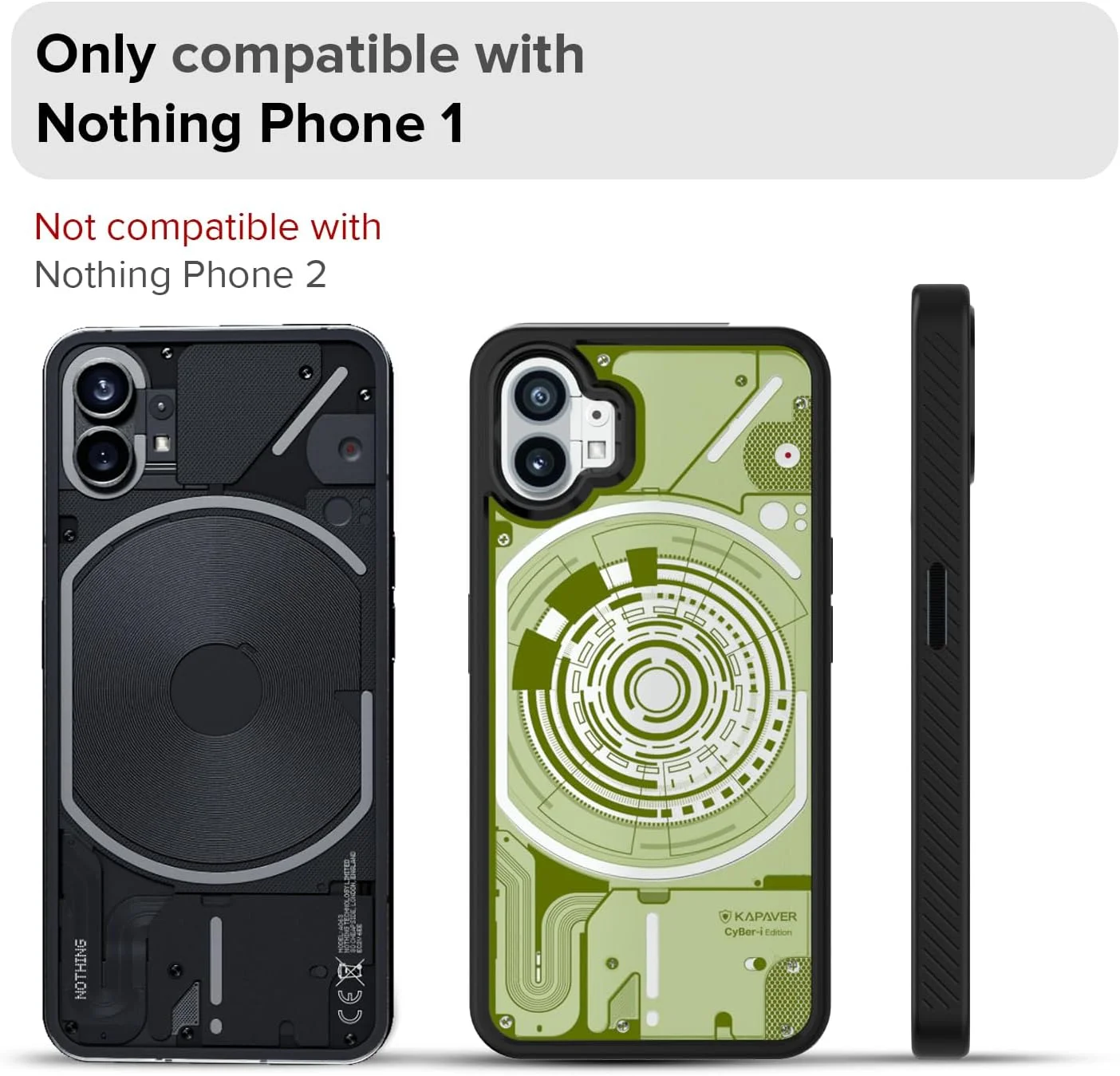 کاور پشتی KAPAVER CyBer-i Edition برای Nothing Phone 1 - مشکی [CyBer-02]