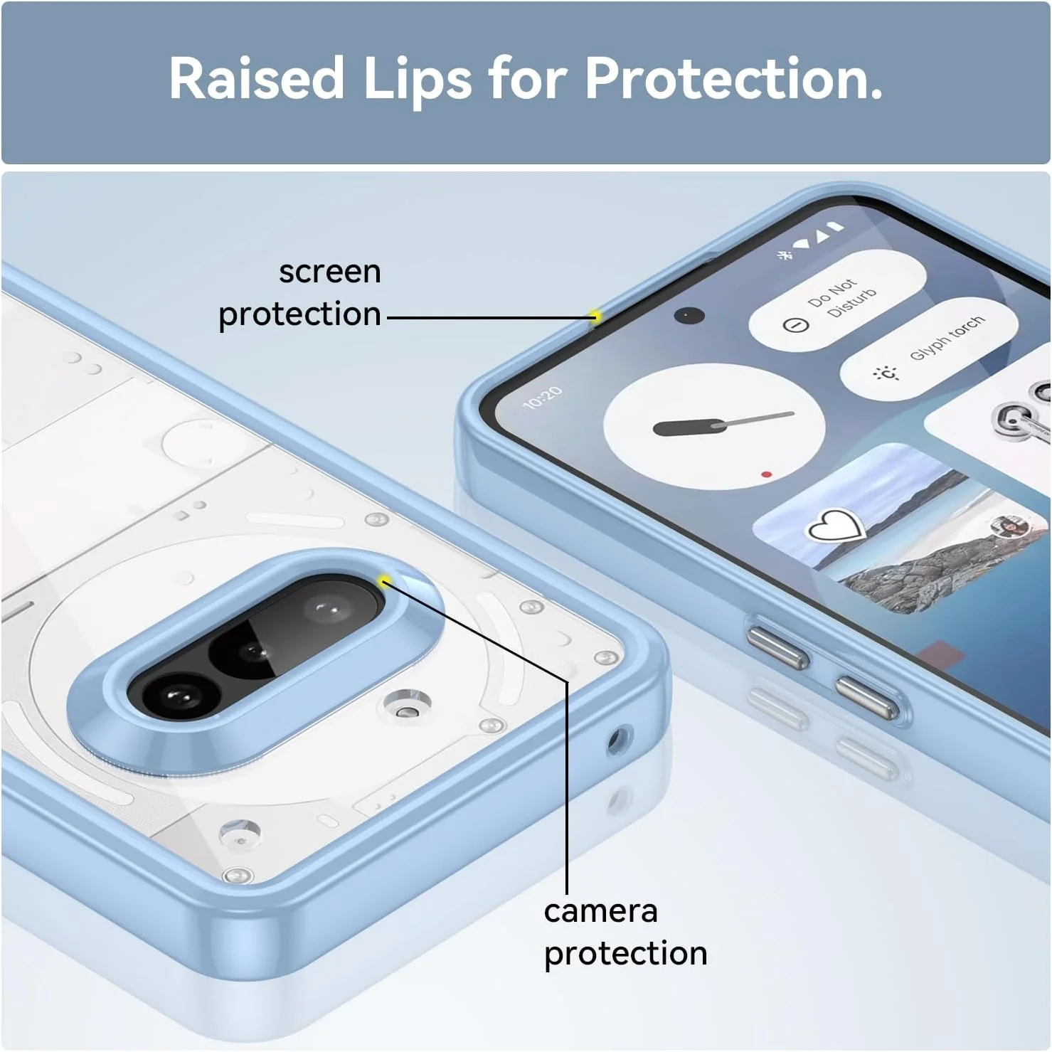 کاور گوشی OIATROE برای گوشی ناتینگ (3a)، باریک و شیک، TPU، [انعطاف پذیری بالا] [بافت ظریف] [جذب ضربه]، محافظ - آبی