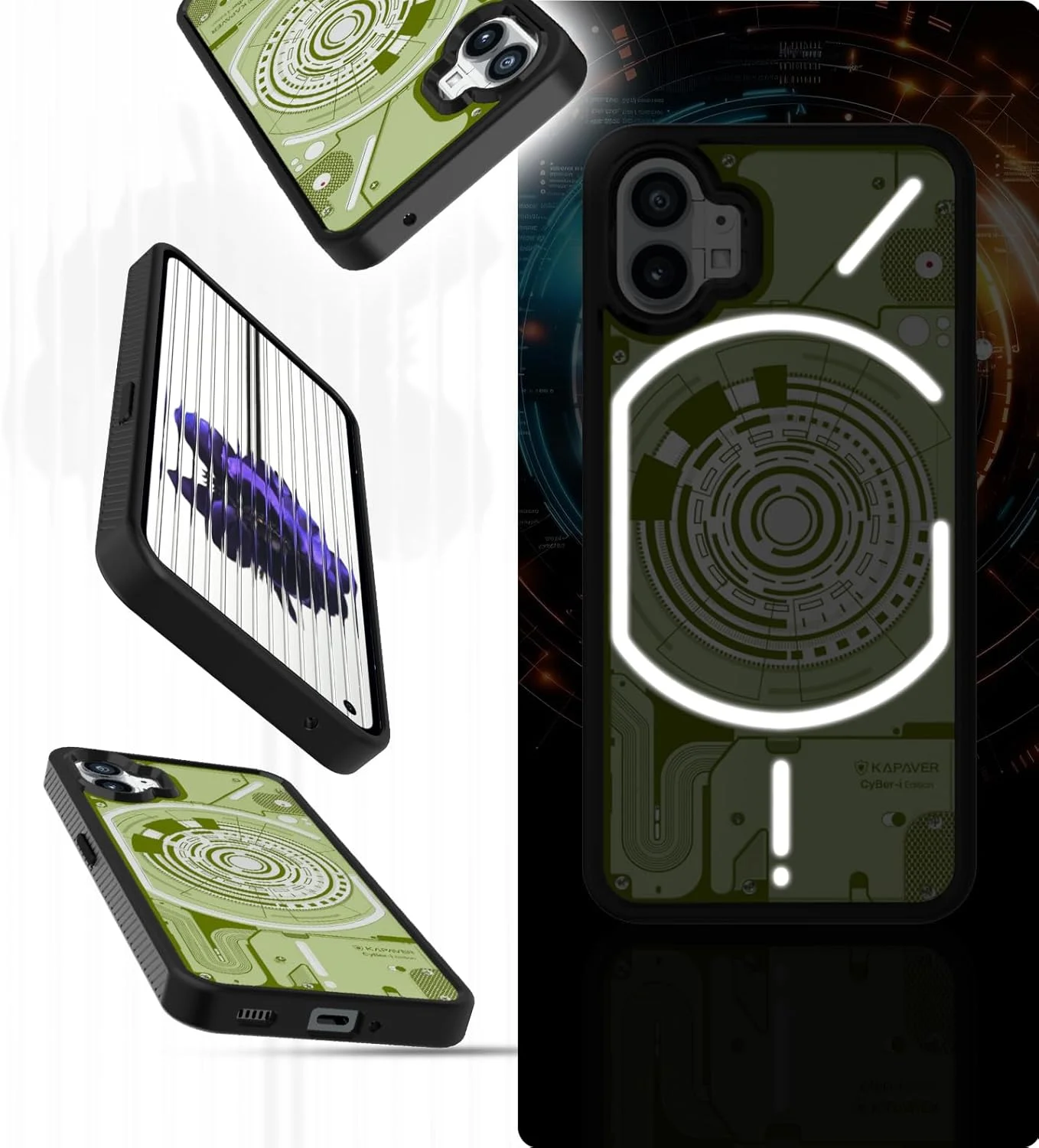 کاور پشتی KAPAVER CyBer-i Edition برای Nothing Phone 1 - مشکی [CyBer-02]