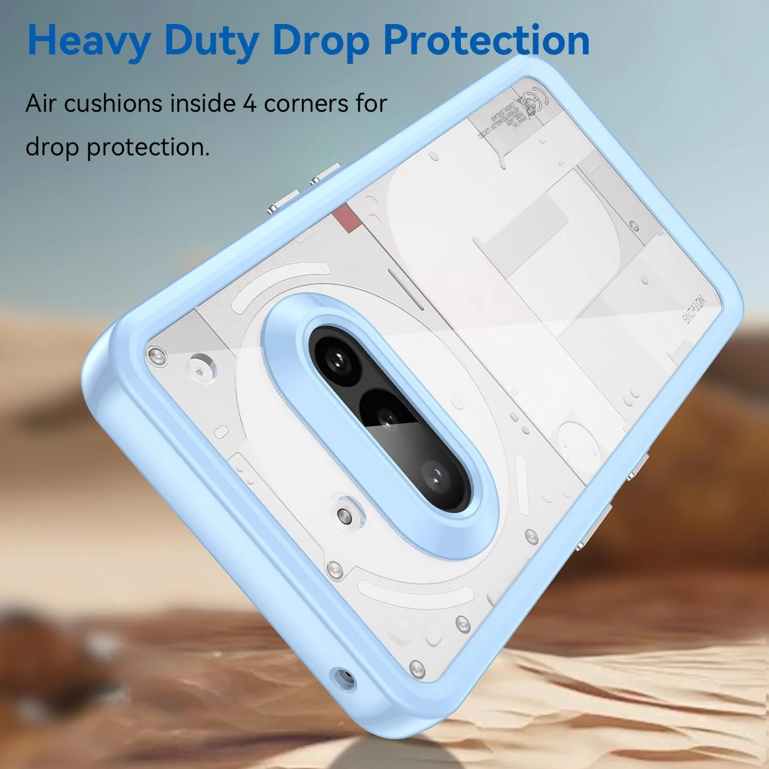 کاور گوشی OIATROE برای گوشی ناتینگ (3a)، باریک و شیک، TPU، [انعطاف پذیری بالا] [بافت ظریف] [جذب ضربه]، محافظ - آبی