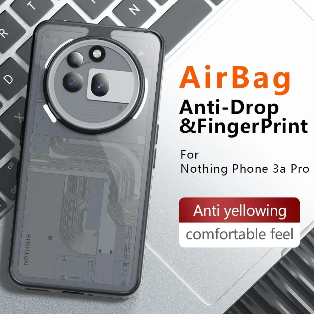 قاب محافظ گوشی ناتینگ فون (3a) پرو Gruattreay، با پوشش مات و شفاف، مقاوم در برابر ضربه، ضد زرد شدن، ساخته شده از PC+TPU