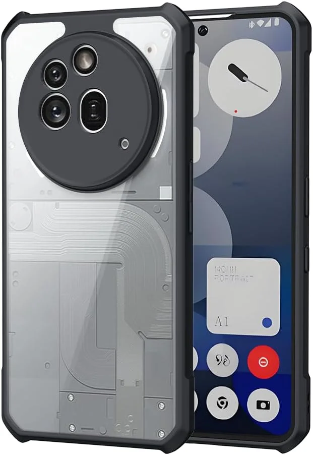 قاب محافظ گوشی ناتینگ فون (3a) پرو: پوشش محافظ سخت، مقاوم در برابر ضربه، با برش های دقیق برای لنزهای دوربین - مشکی قاب محافظ گوشی ناتینگ فون (3a) پرو: پوشش محافظ سخت، مقاوم در برابر ضربه، با برش های دقیق برای لنزهای دوربین - مشکی