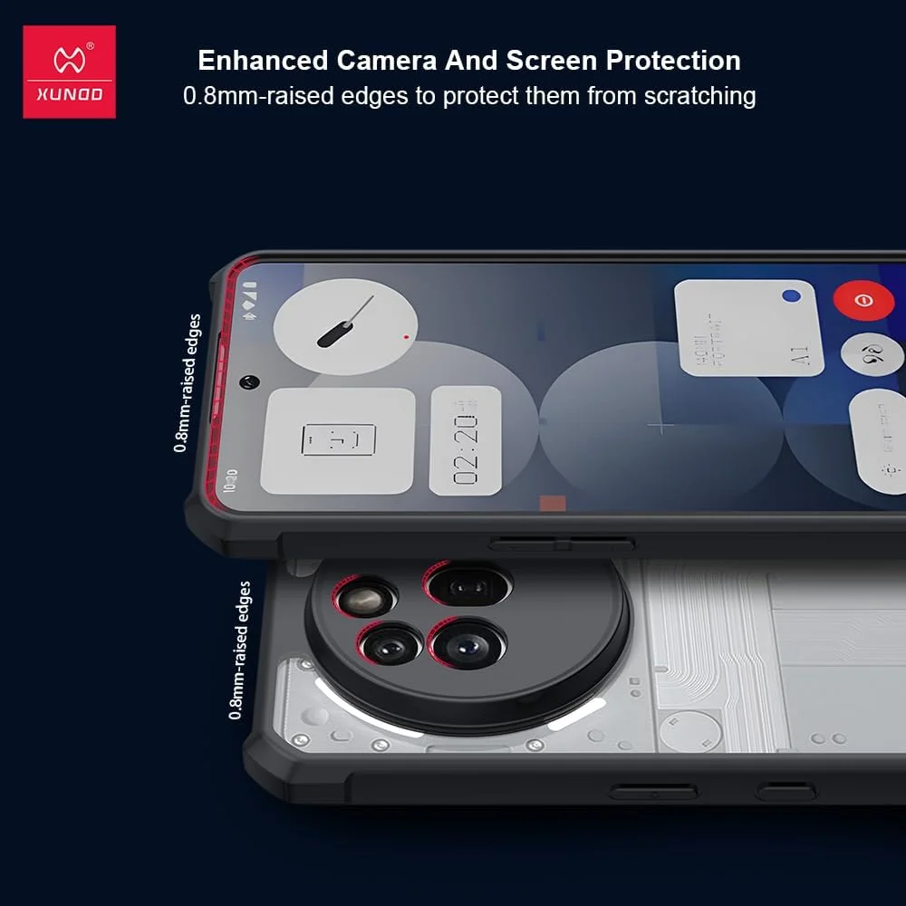 قاب محافظ گوشی ناتینگ فون (3a) پرو: پوشش محافظ سخت، مقاوم در برابر ضربه، با برش های دقیق برای لنزهای دوربین - مشکی