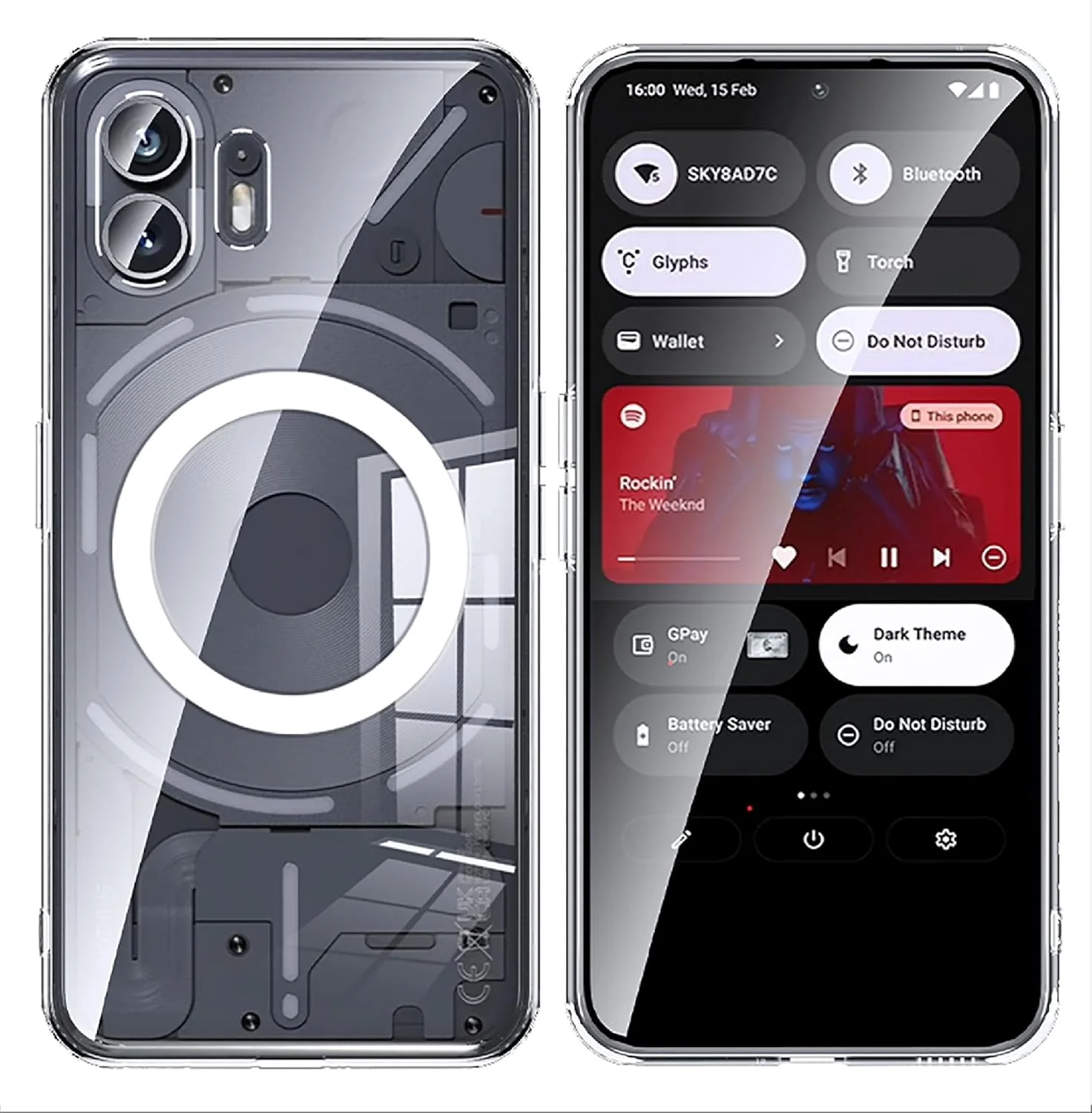 کاور مغناطیسی GIOPUEY برای ناتینگ فون 2، سازگار با شارژر مغناطیسی، پشت PC شفاف + بامپر TPU ضد ضربه - شفاف کاور مغناطیسی GIOPUEY برای ناتینگ فون 2، سازگار با شارژر مغناطیسی، پشت PC شفاف + بامپر TPU ضد ضربه - شفاف