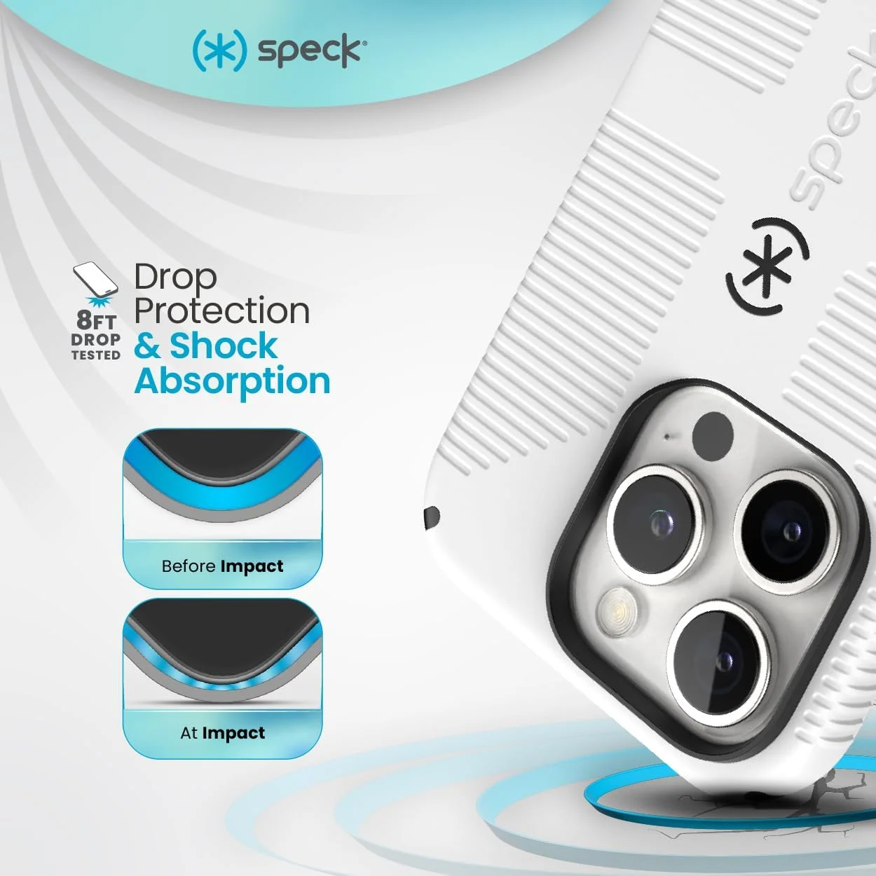 قاب گوشی آیفون 16 پرو Speck - قاب گوشی آیفون 16 پرو برای بانوان و آقایان - قاب CandyShell Grip آیفون 16 پرو باریک MagSafe - سفید/مشکی