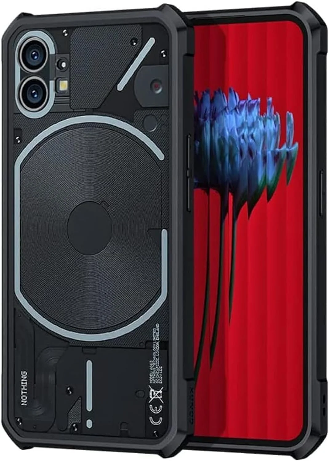 قاب گوشی SUNELL برای Nothing Phone 1، تست شده در برابر سقوط در سطح نظامی، پشت شفاف باریک با پوشش قاب ضربه گیر TPU نرم و شفاف برای Nothing Phone 1