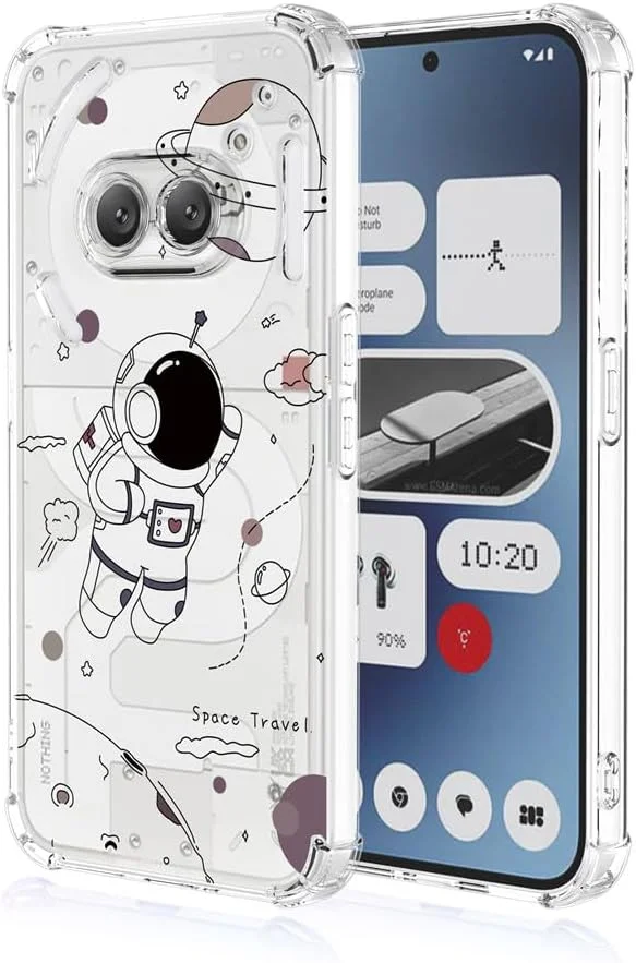 کاور محافظ گوشی ران ران برای ناتینگ فون 2a، طرح گل، TPU باریک، ضد ضربه، سازگار با ناتینگ فون 2a، فضانورد