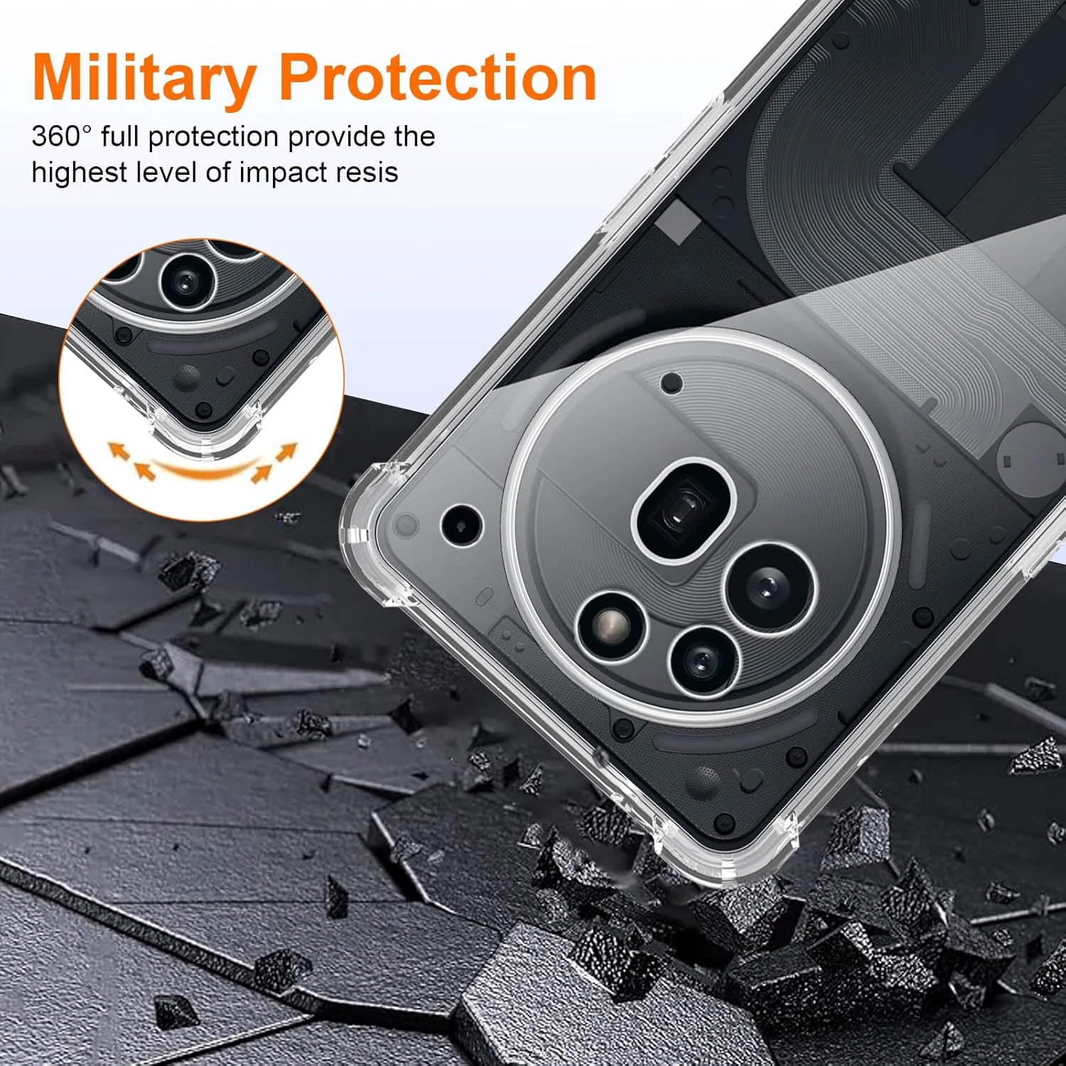 کاور محافظ گوشی لکوفان سازگار با ناتینگ فون 3a Pro 5G، کاور شفاف و فوق العاده نازک ضد ضربه با چسبندگی مناسب، محافظت ضد خش در برابر اثر انگشت و لکه