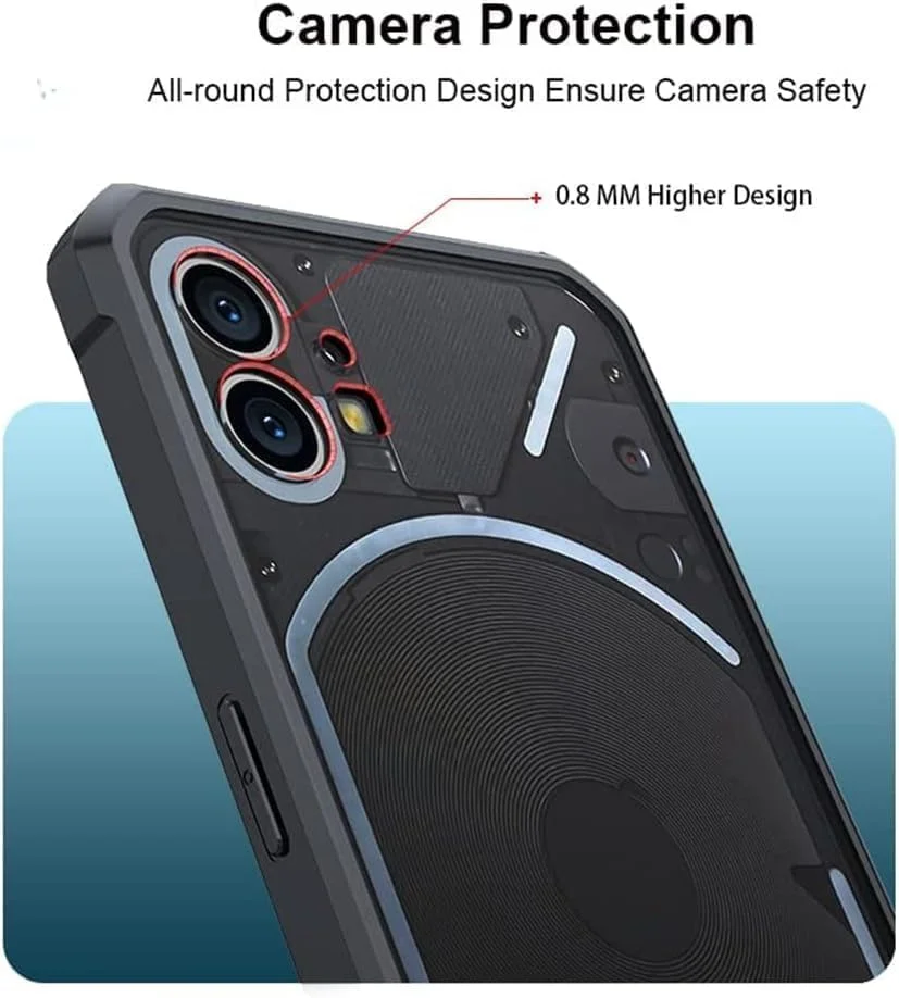 قاب گوشی SUNELL برای Nothing Phone 1، تست شده در برابر سقوط در سطح نظامی، پشت شفاف باریک با پوشش قاب ضربه گیر TPU نرم و شفاف برای Nothing Phone 1